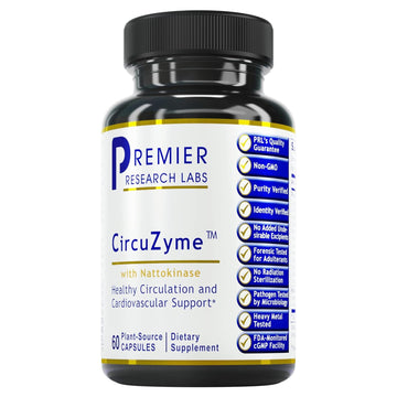 Premier Research Labs CircuZyme - Blood Circulation Supplements Supporting Blood Flow & Vascular Support Featuring Diosmin, Cayenne & Nattokinase, for Men and Women - 60 Vegetarian Capsules Premier Research Labs Au supplements