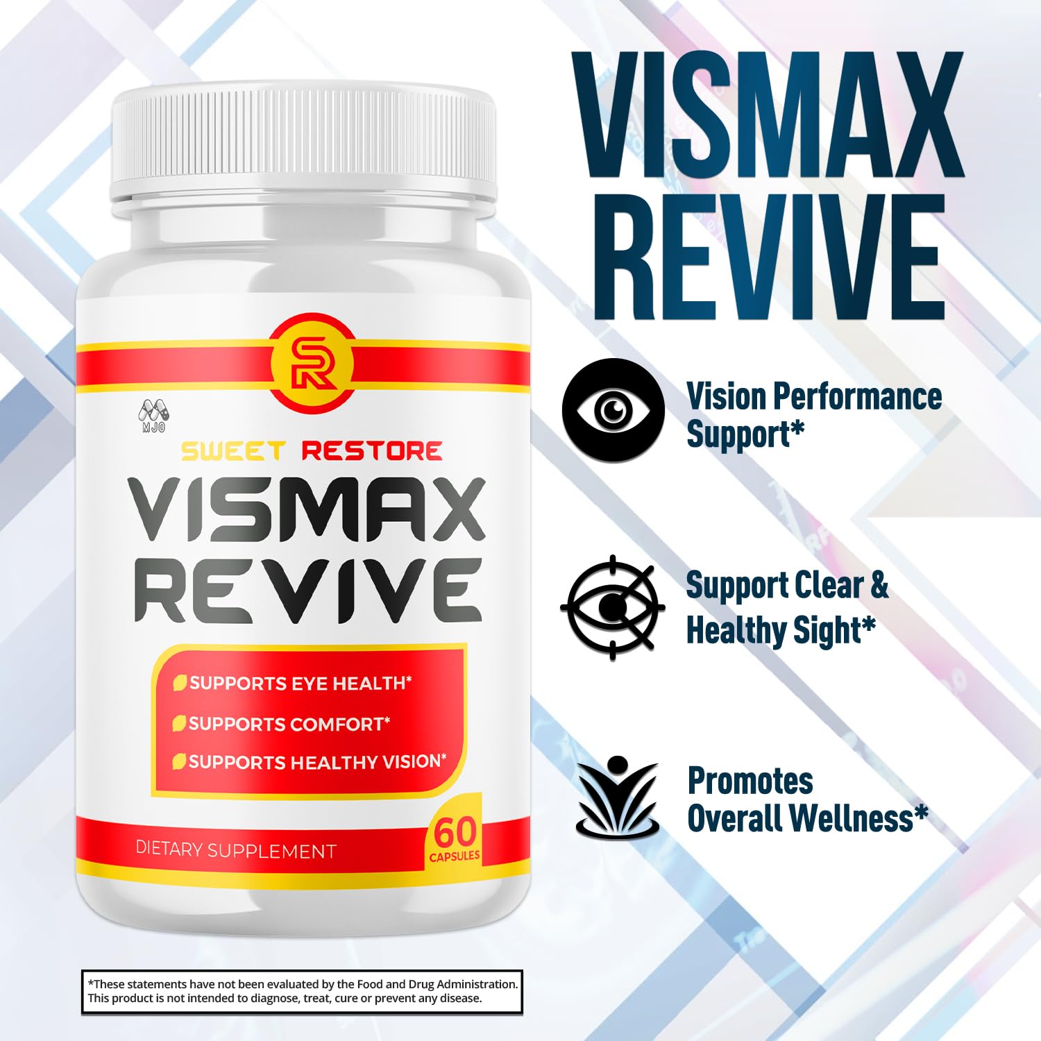Vismax Revive Capsules, Official VismaxRevive Vision Support Supplement with All Natural Ingredients, Advanced Eye Health Formula and Vision Vitamin Supporting Wellness Naturally (60 Capsules) MJO Au supplements