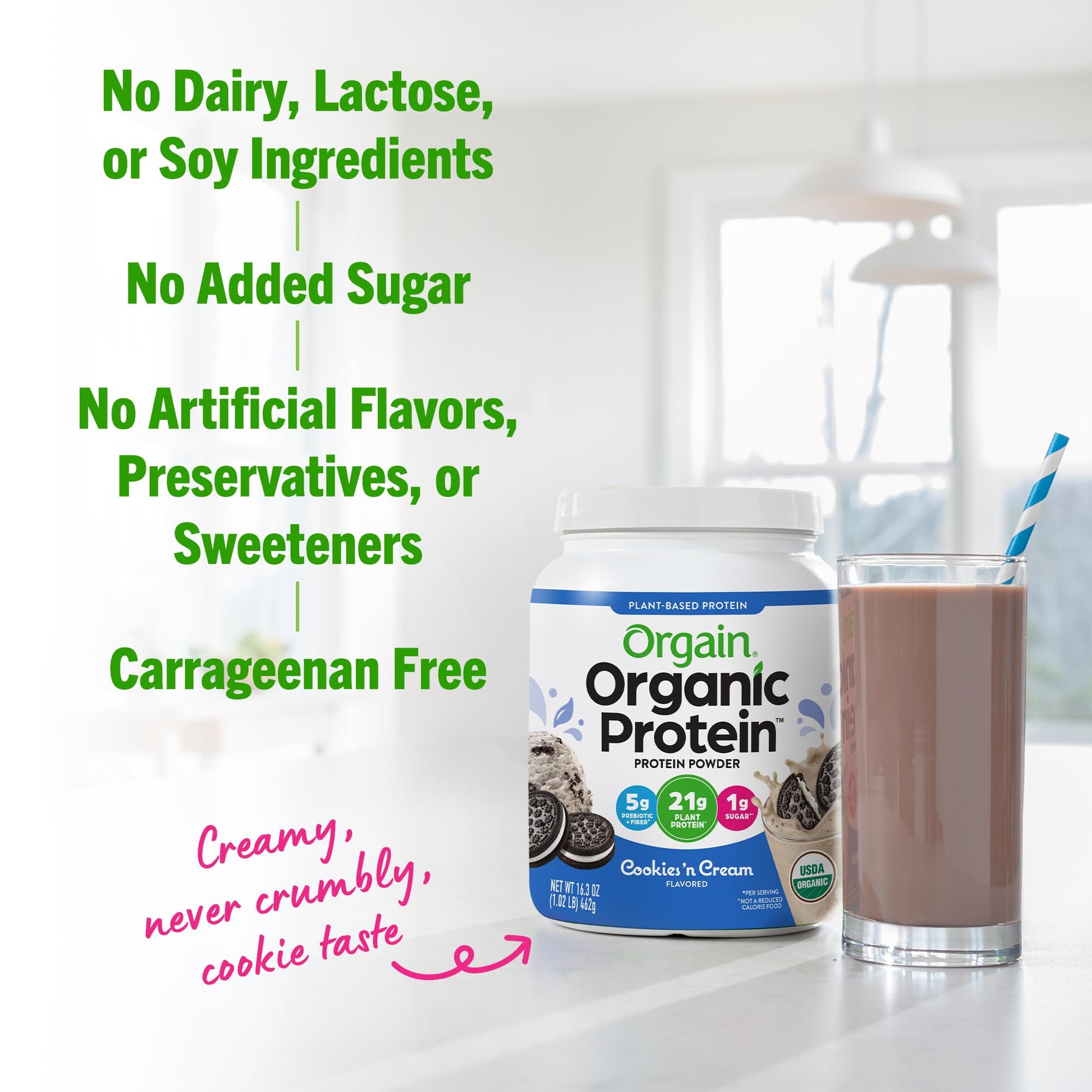 Orgain Organic Vegan Protein Powder, Cookies and Cream - 21g Plant Based Protein Orgain Au supplements