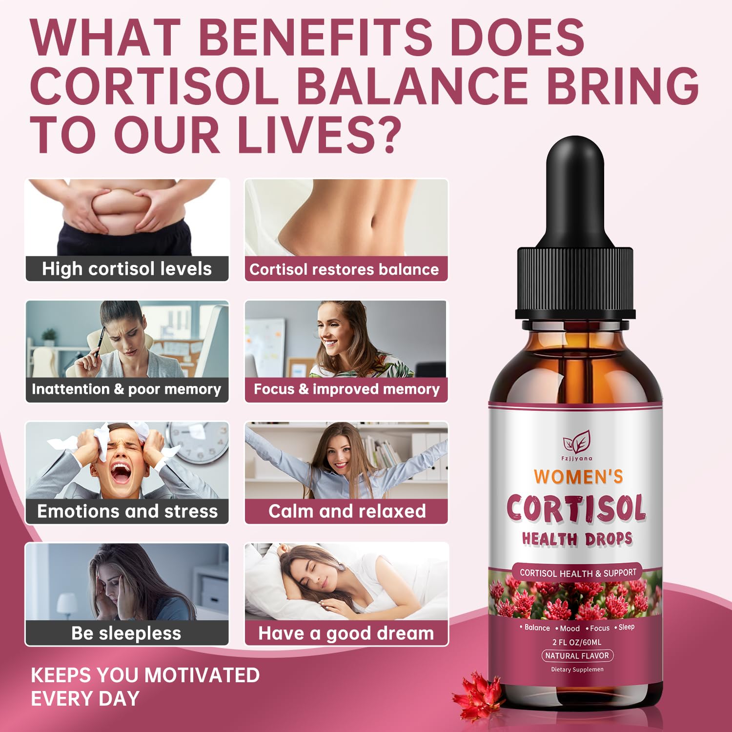 Cortisol Manager Liquid Drops, Cortisol Supplements for Women, with magnesium ashwagandha, rhodiola rosea,l-theanine,Phosphatidylserine-Promote Relaxation and Support Mood- 30 Day Vegan Supply Fzjjyana Au supplements