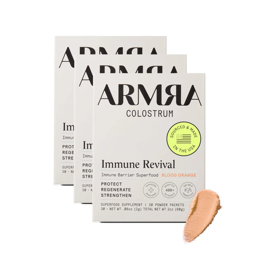 ARMRA Colostrum™ Premium Powder, Grass Fed, Gut Health Bloating Immunity Skin & Hair, Contains 400+ Bioactive Nutrients, Keto, Gluten & Fat Free (Blood Orange Bundle | 90 Servings) ARMRAAU supplements