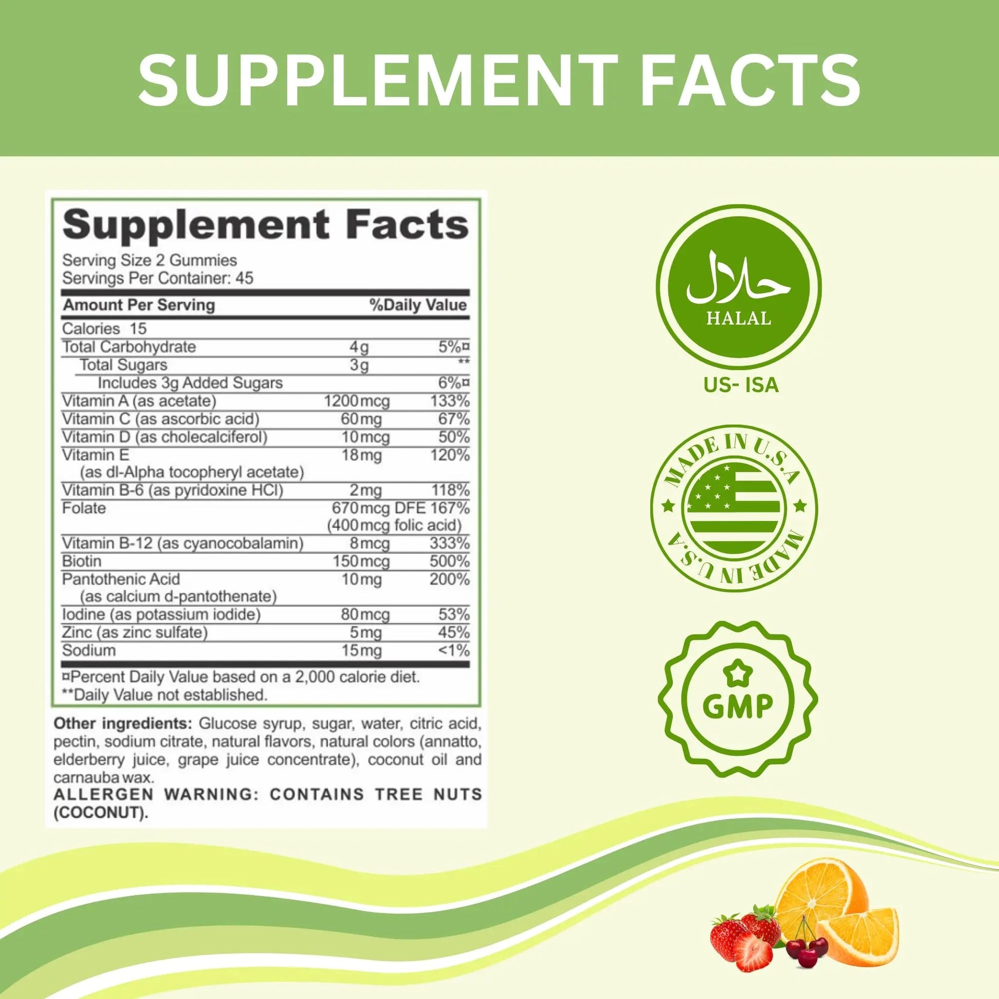 Greenfield Nutritions Halal Multivitamins for Adults | 90 Halal Vitamins for Women & Men | All Essential Gelatin Free Halal Gummy Vitamin, Mineral GREEN FIELD NUTRITIONS Au supplements