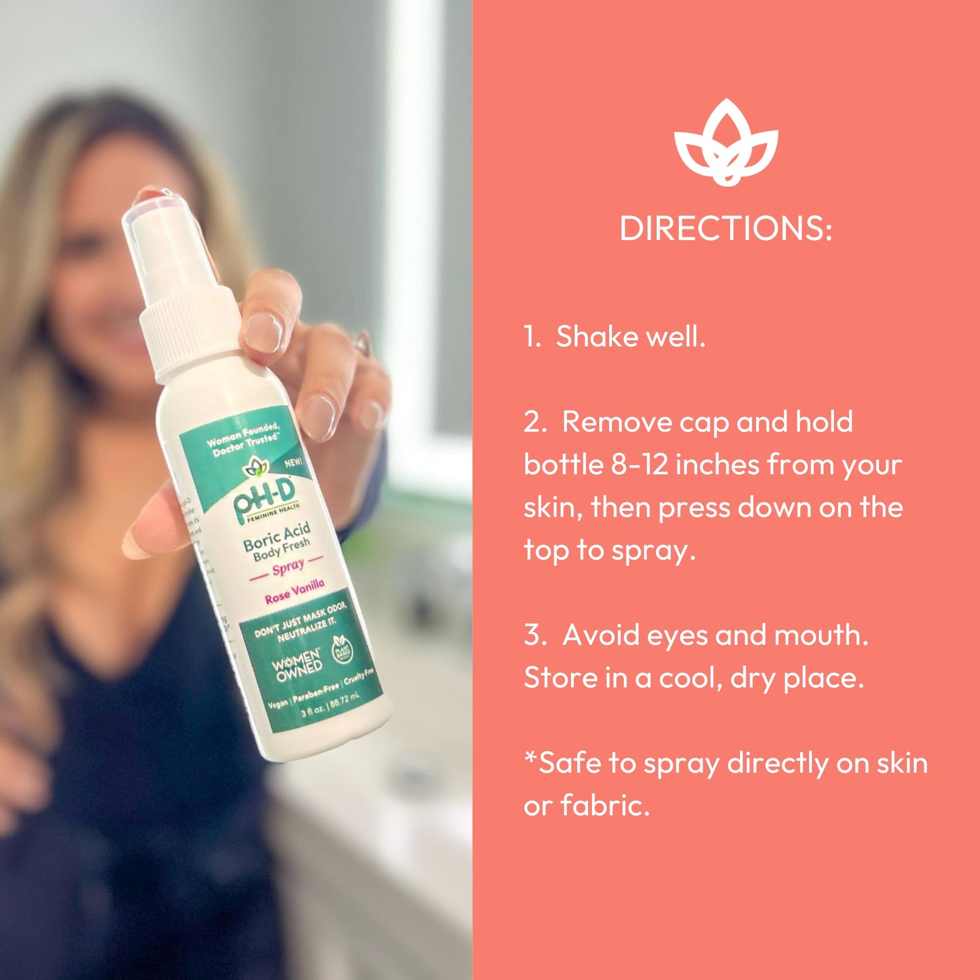 pH-D Feminine Health - Boric Acid Body Fresh Spray - Vegan, Paraben-Free, Plant Based pH-D Feminine Health Support Au supplements