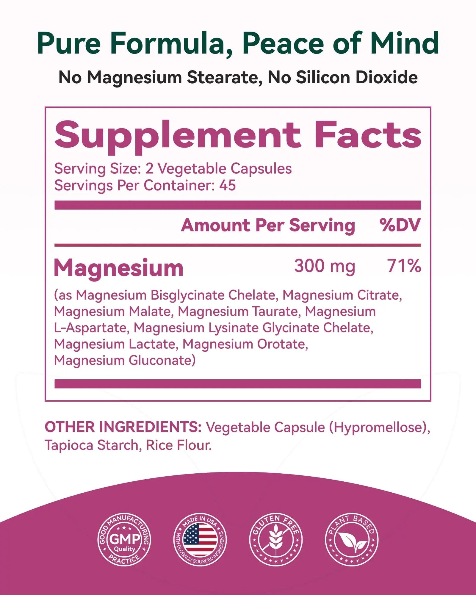 9-in-1 Magnesium Complex, 300mg Magnesium from 9 Organic Forms, Glycinate, Citrate, Malate, High Absorption for Sleep & Relaxation, Energy & Muscle Support, 90 Capsules Inner Brightness Au supplements