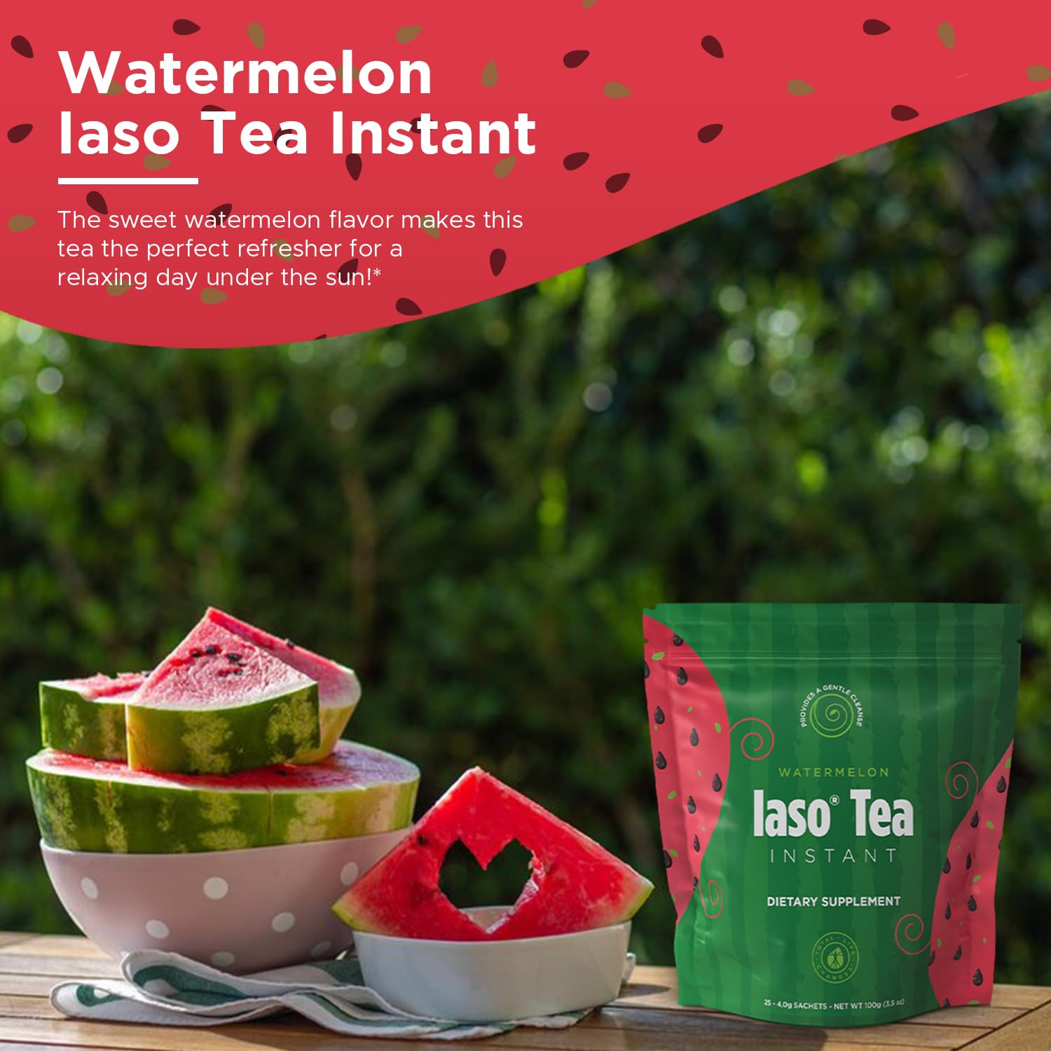 Iaso Instant Tea Watermelon Flavor - 4 grams (25 Sachets) Total Life Changes Au supplements
