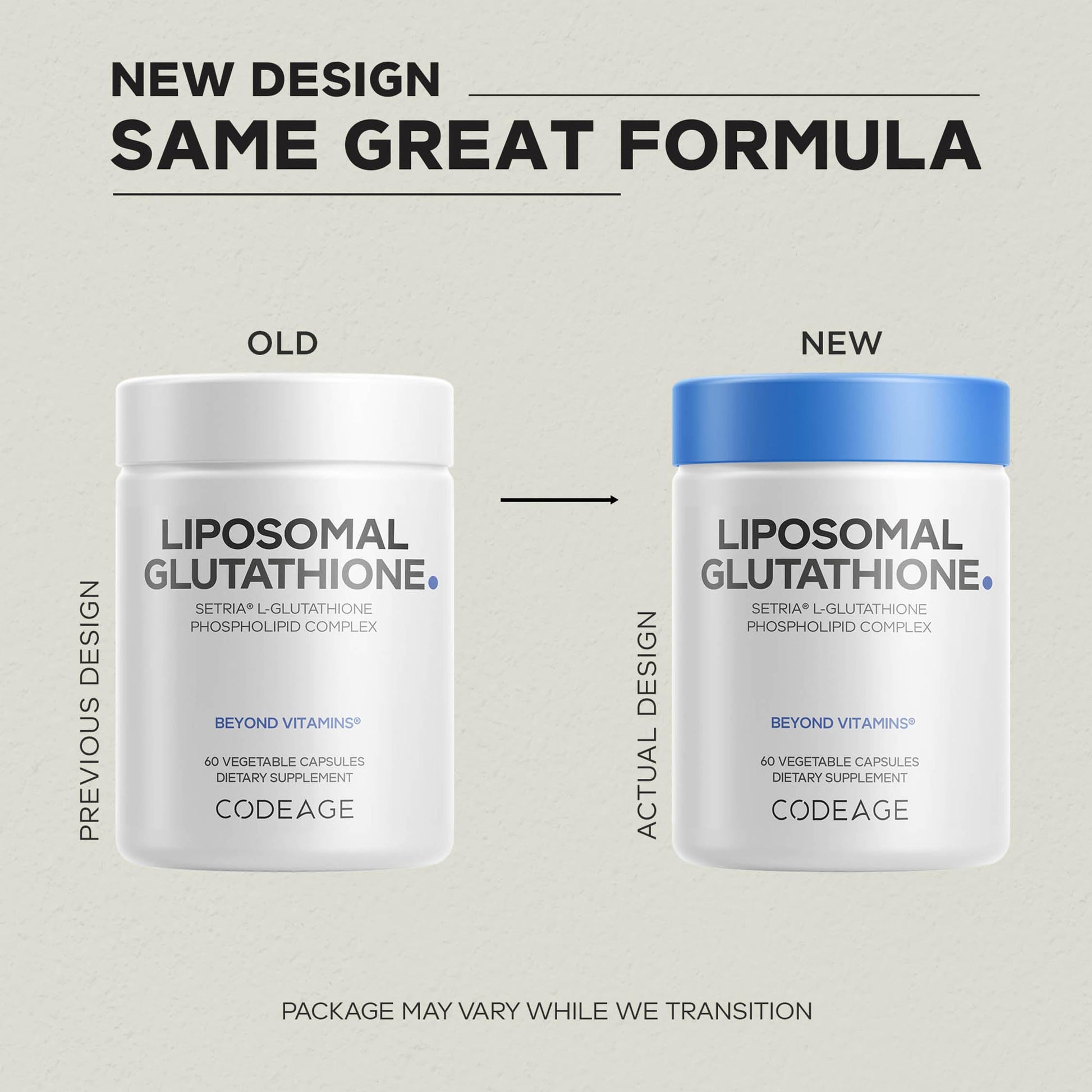 Codeage Liposomal Glutathione Supplement - Pure Reduced Setria L-Glutathione, Liposomal Delivery, Phospholipid Complex - Encapsulated Glutathione Powder Pills - Vegan, Non-GMO - 60 Capsules Codeage Au supplements