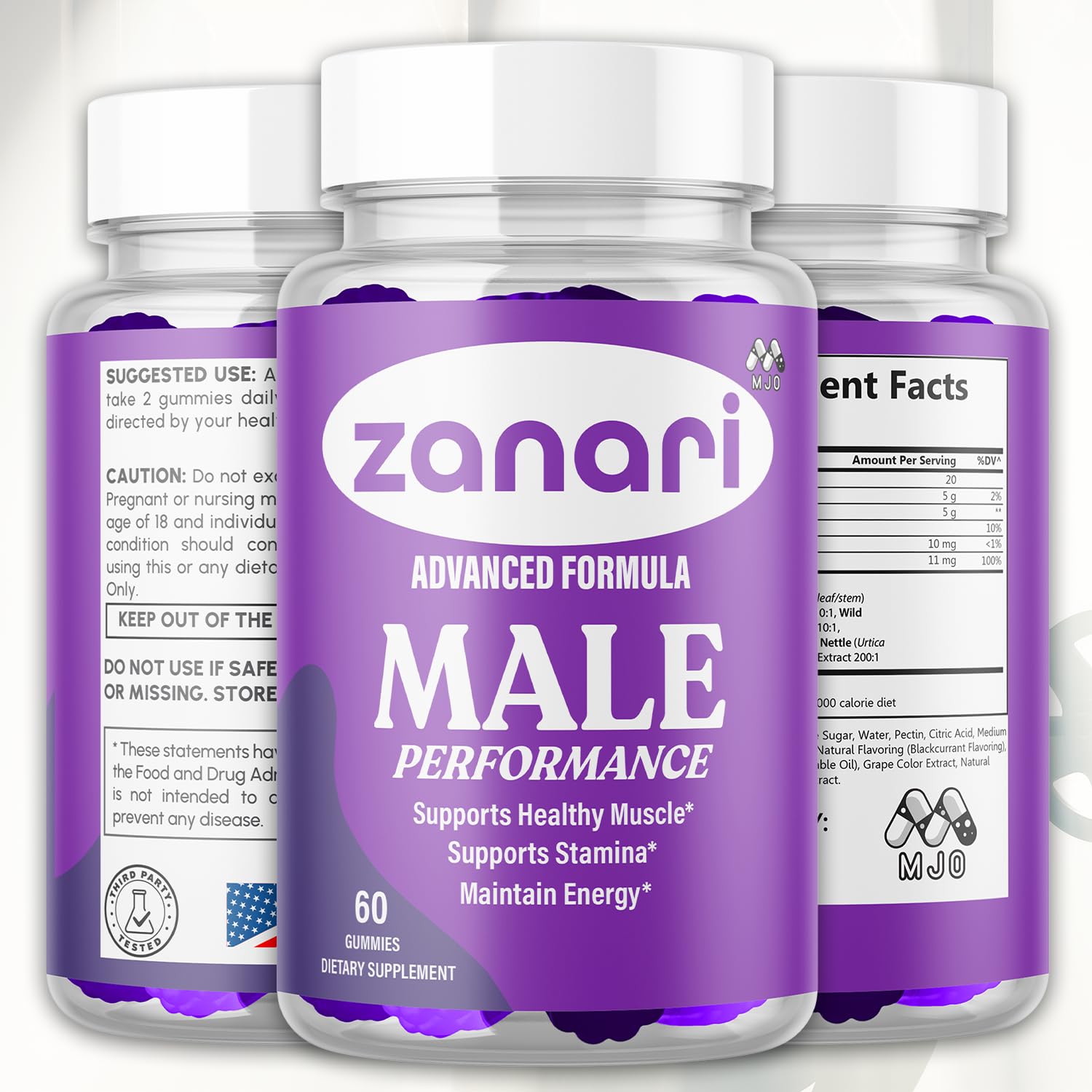 Zanari Gummies, Official Zanari Gummys for Men with All Natural Ingredients, Advanced Formula for Optimal Health & Total Wellness Support with Maximum Strength Active Lifestyle Vitamins (60 Gummies) MJO Au supplements