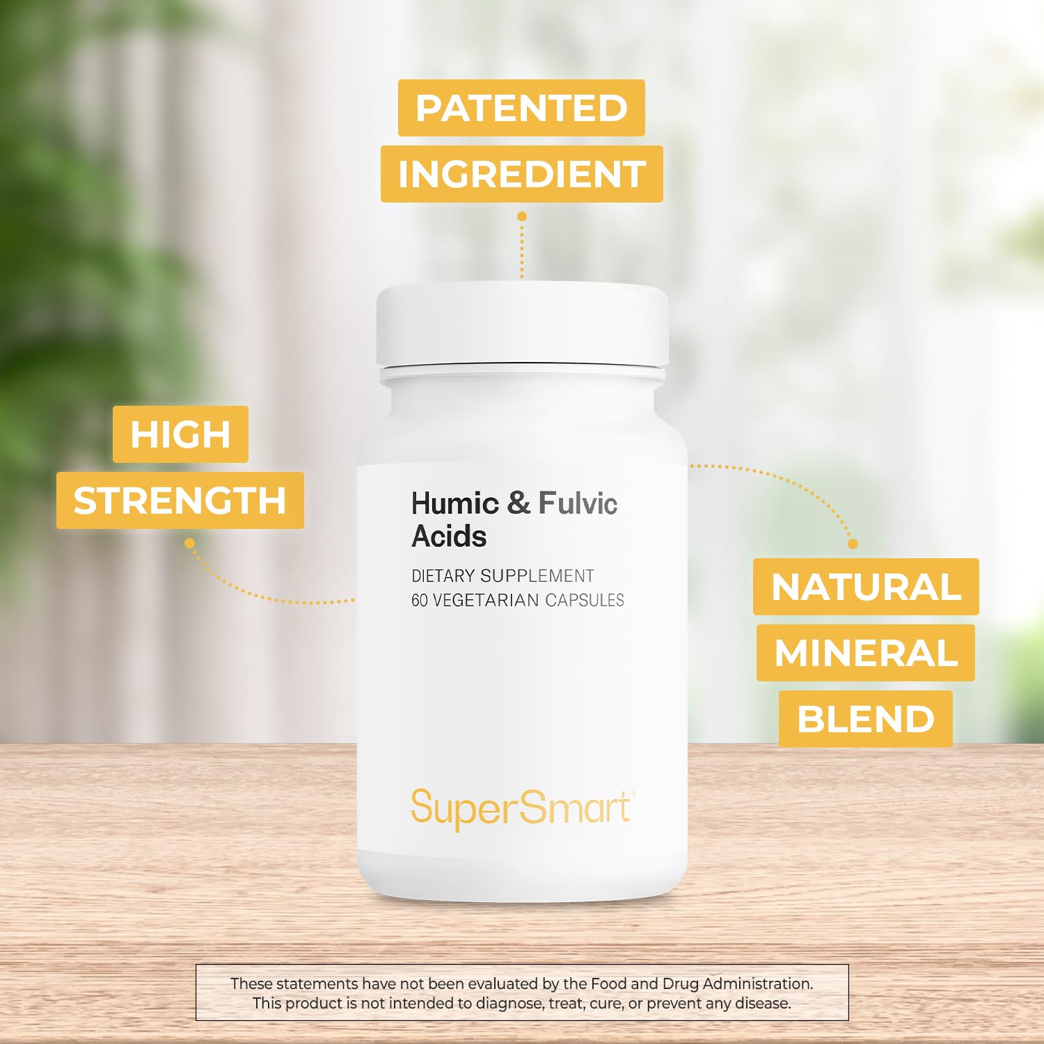 Supersmart - Humic and Fulvic Acid Supplement 300mg per Day (Patented & High Strength) - Fulvic Humic Mineral Blend | Non-GMO & Gluten Free - 60 Vegetarian Capsules Supersmart Au supplements