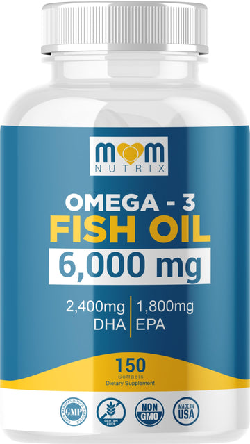 Omega 3 Fish Oil with Maximum EPA DHA - Supports Brain, Liver, Heart & Immunity - Made in The USA - 150 Softgels MOM NUTRIX Au supplements