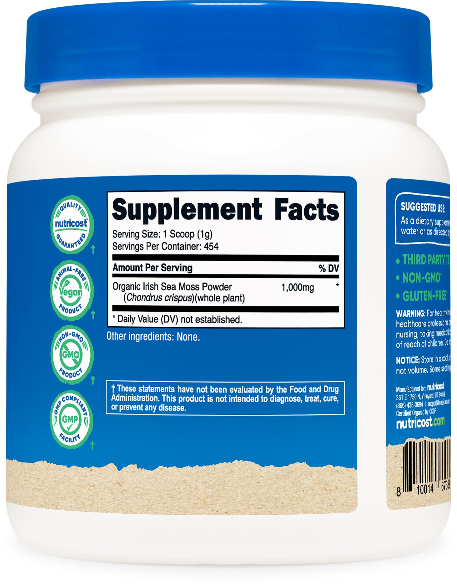 Nutricost Organic Irish Moss Powder (1 LB) - Gluten Free, Non-GMO, Vegetarian Friendly Nutricost Au supplements