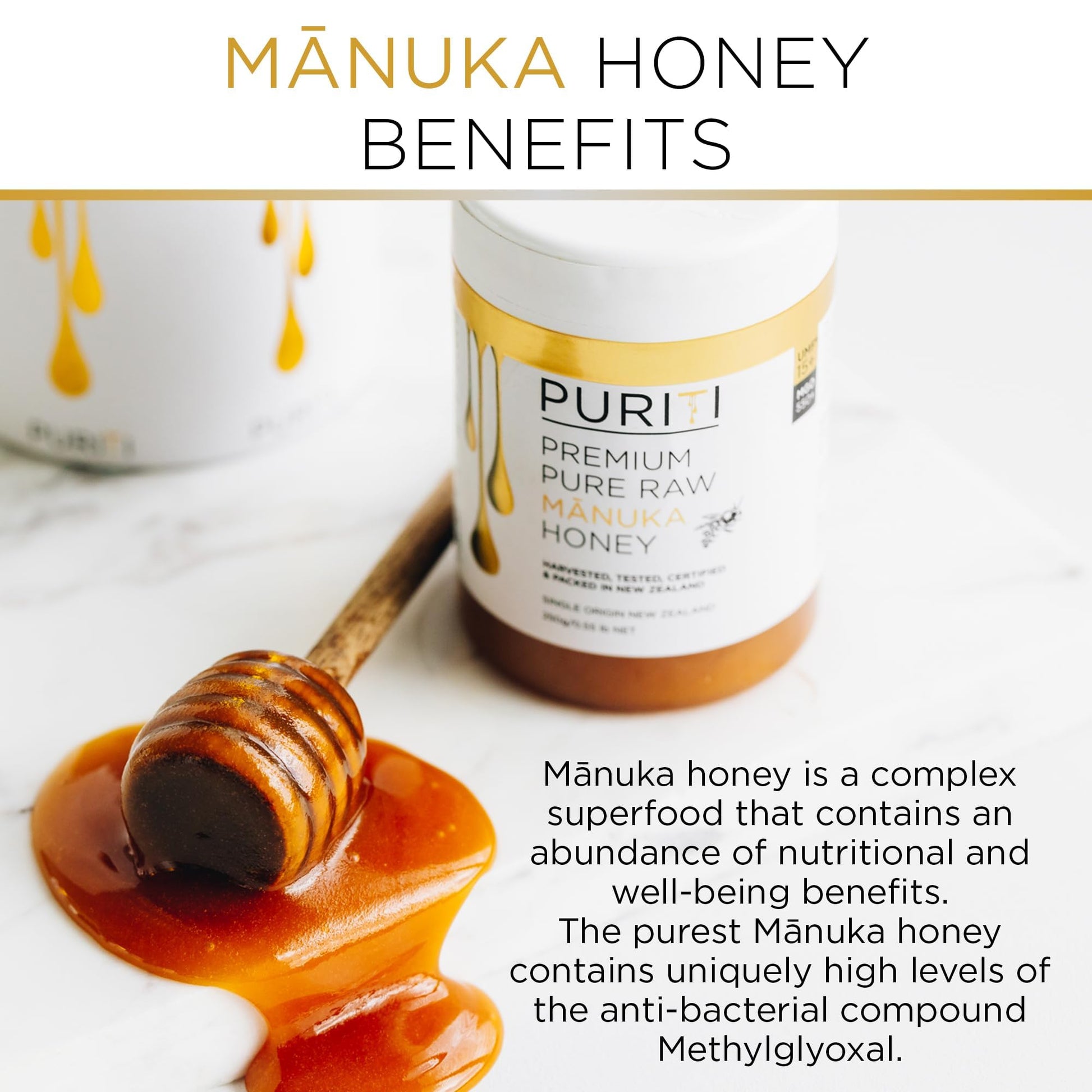PURITI Premium Manuka Honey Lozenges High Potency - Sugar Free Drops | Genuine New Zealand Raw Manuka Honey Soothers for Coughs & Sore Throats | UMF Certified MGO 400+ UMF12+ (16 Pack) PURITI buy supplements Au