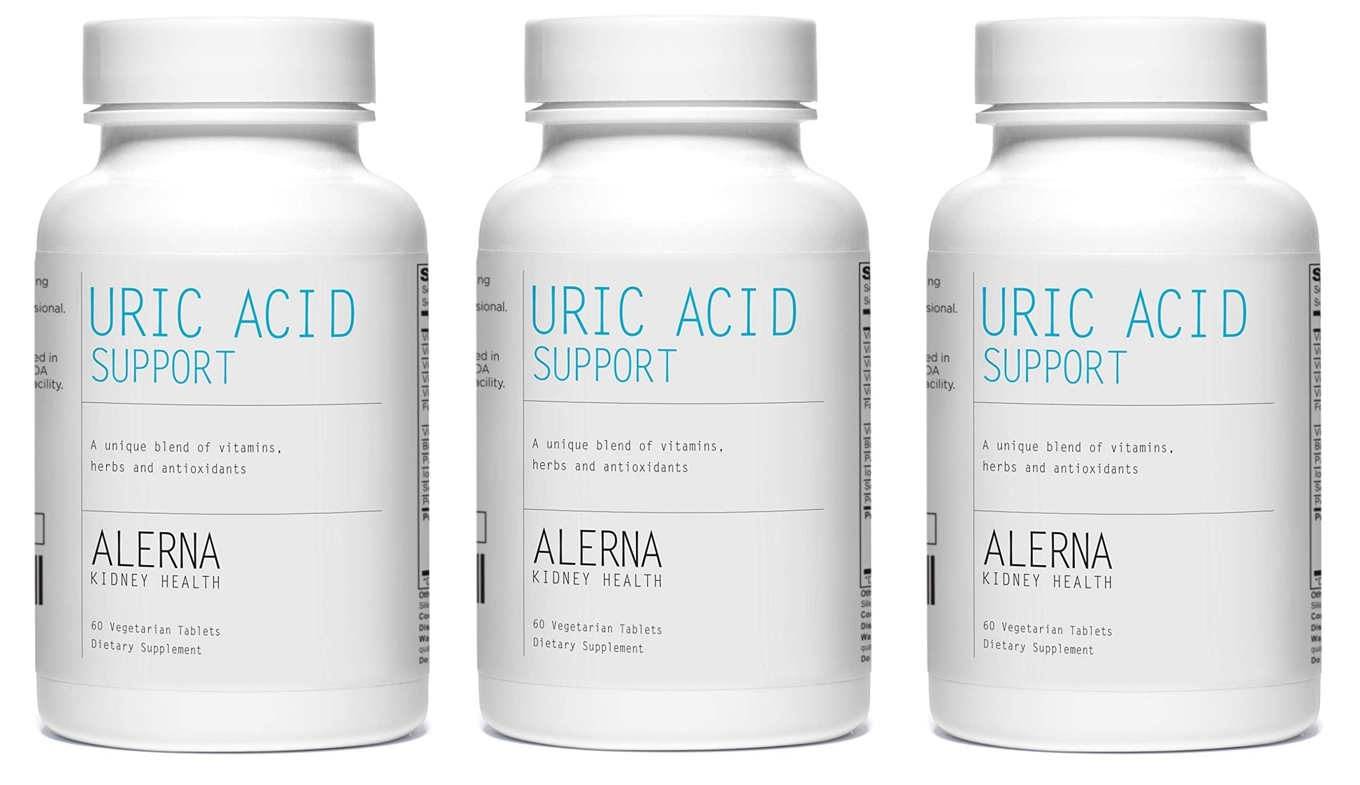 Alerna Kidney Health Uric Acid Support Supplement – Tart Cherry, Celery Seed, Turmeric, Quercetin – 60 Vegetarian Tablets (Pack of 3) Alerna Kidney Health Au supplements