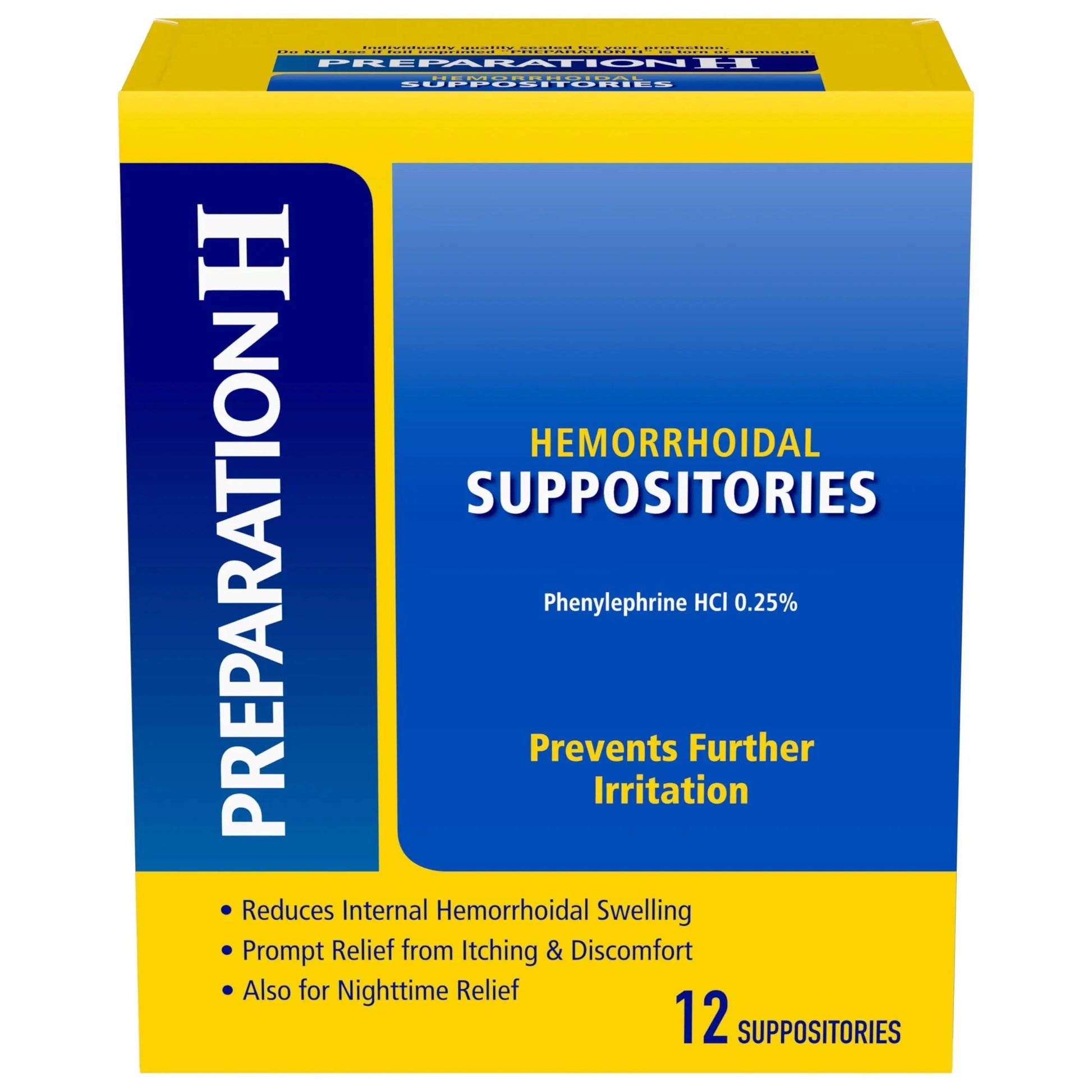 Preparation H Hemorrhoid Suppositories For Itching And Discomfort Relief - 12 Count (Pack of 1) Preparation H Au supplements