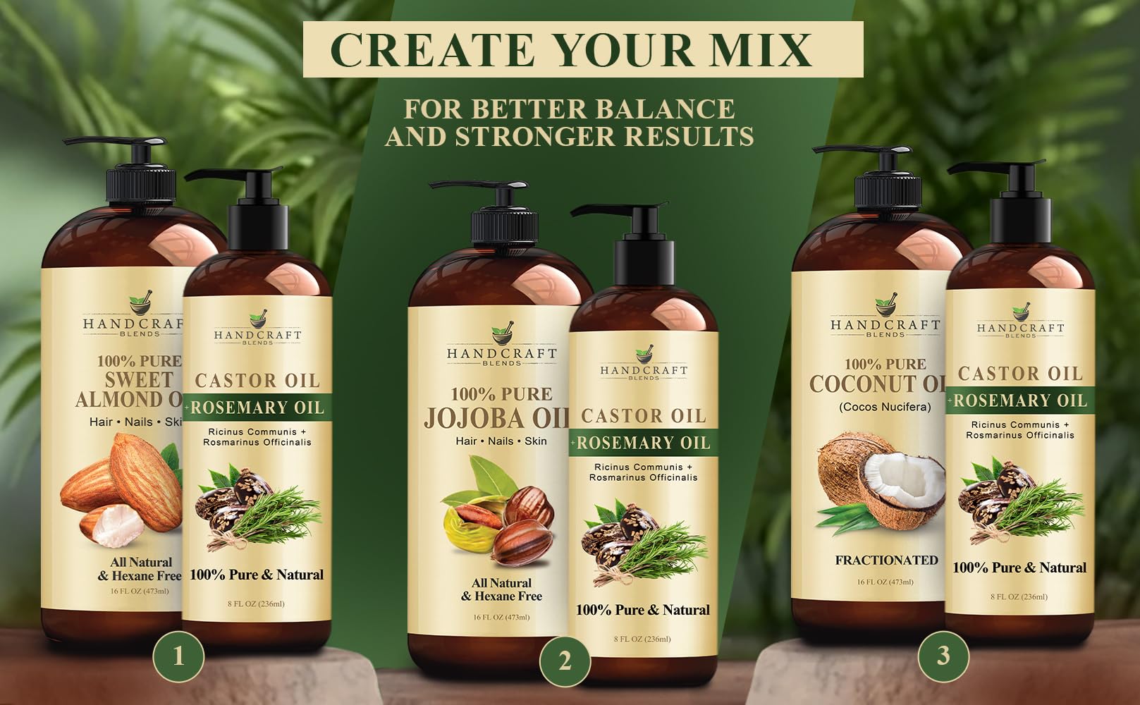 Handcraft Blends Castor Oil with Rosemary Oil for Hair Growth, Eyelashes, Eyebrows Handcraft Blends Au supplements