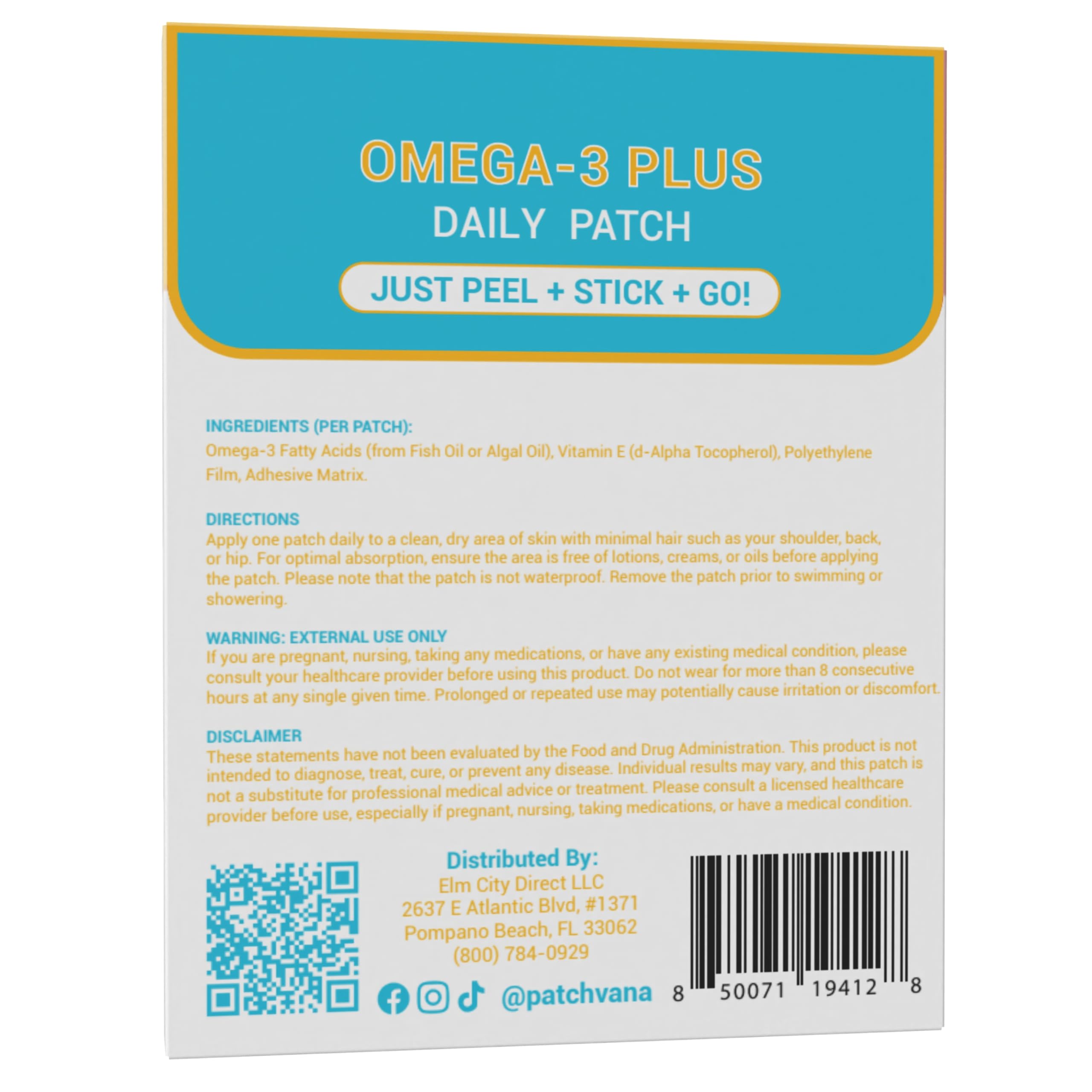Patchvana Omega 3 Patch for Women & Men, 1 Month Supply, 30 Patches Patchvana Au supplements