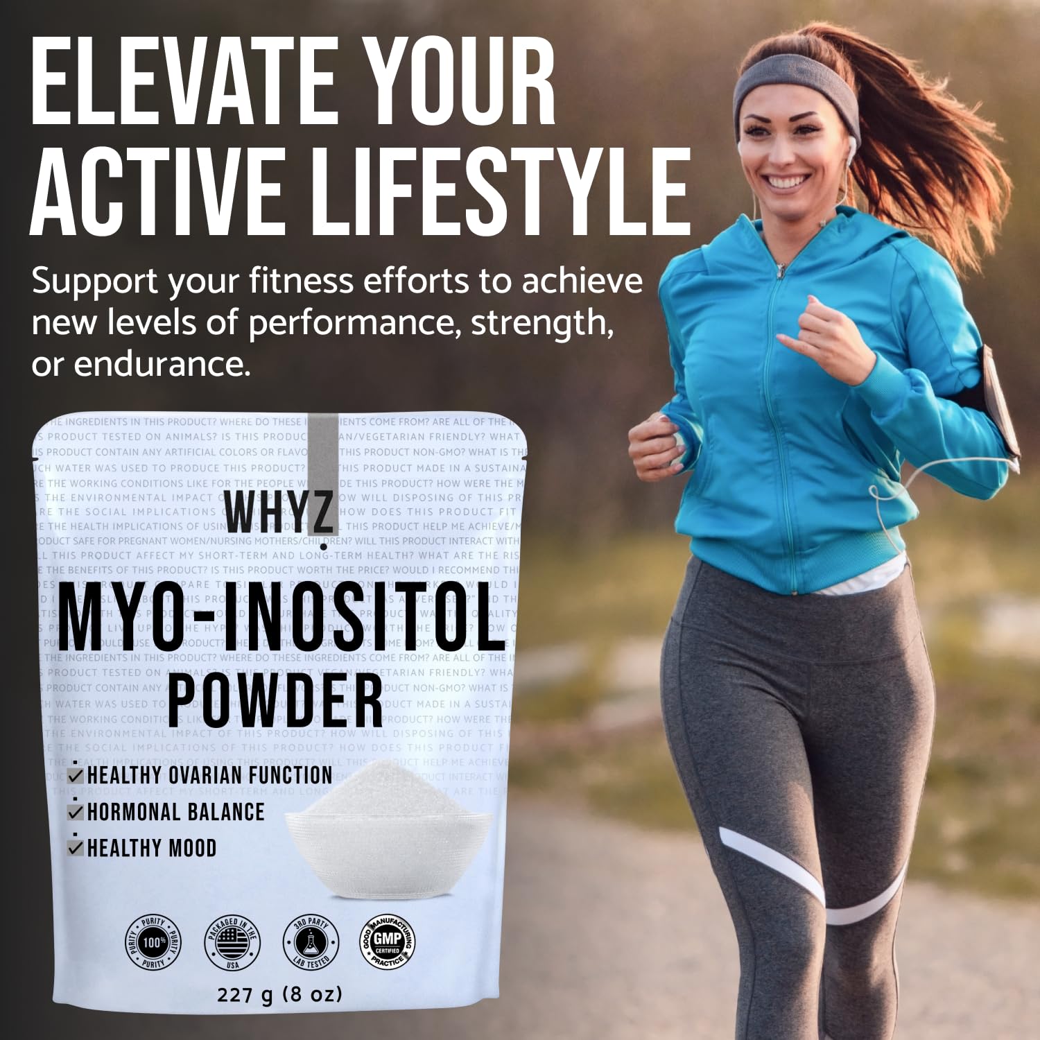 Myo-Inositol Powder 8oz, Natural Myo Inositol Supplement for Ovarian Support WHYZ Au supplements