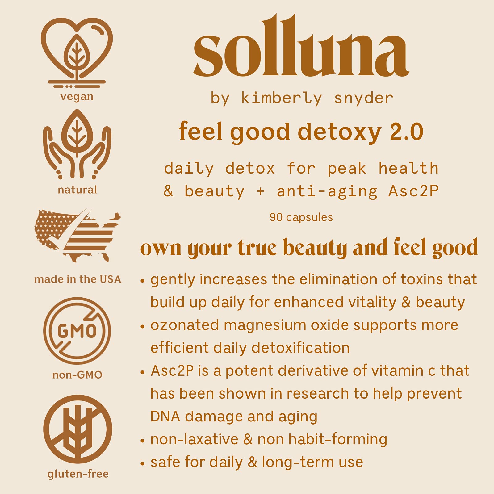 Solluna by Kimberly Snyder Oxygenated Magnesium Colon Cleanse with Asc2P — Gentle Detoxification and Bloating Relief — Fast Acting, Non-Laxative Detox for Digestive Health (90CT) Vegan & Non-GMO Solluna by Kimberly Snyder Au supplements