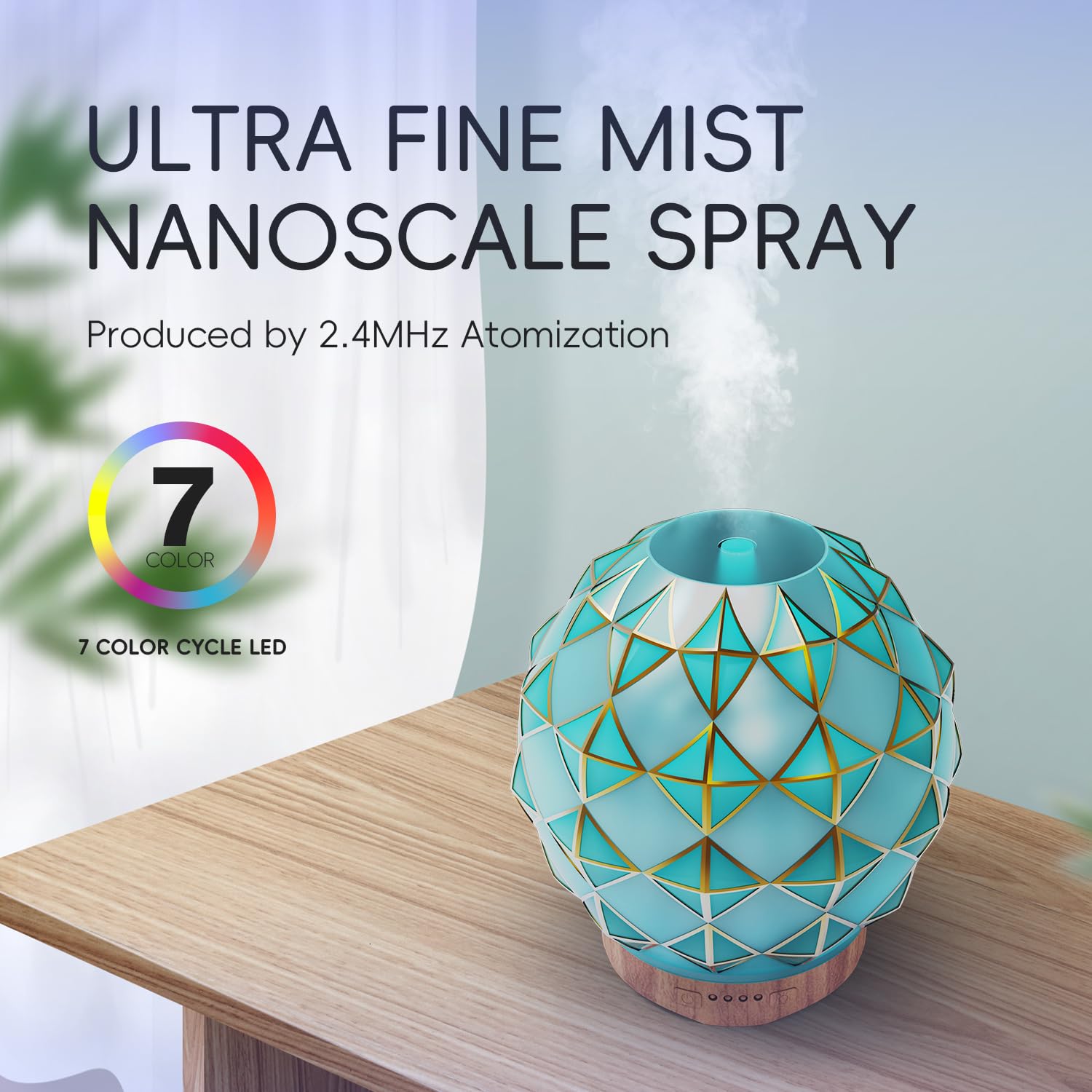 Youenkity Essential Oil Diffuser, Glass Ultrasonic Aromatherapy Diffuser with 7 Color LED Lights YOUENKITY Au supplements