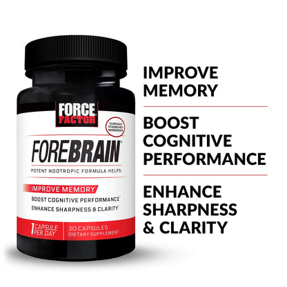 Force Factor Forebrain Nootropic Brain Supplement with Caffeine Bacopa and Huperzine A Capsules 3Pack, White, 90 Count Force Factornz supplements