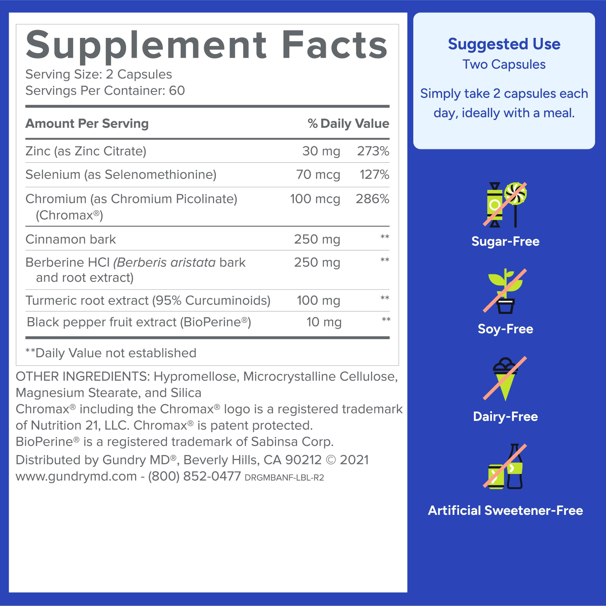 Gundry MD® Metabolic Advanced Nutrient Blend with Berberine to Support Healthy Metabolism, 120 Count Gundry MD Au supplements