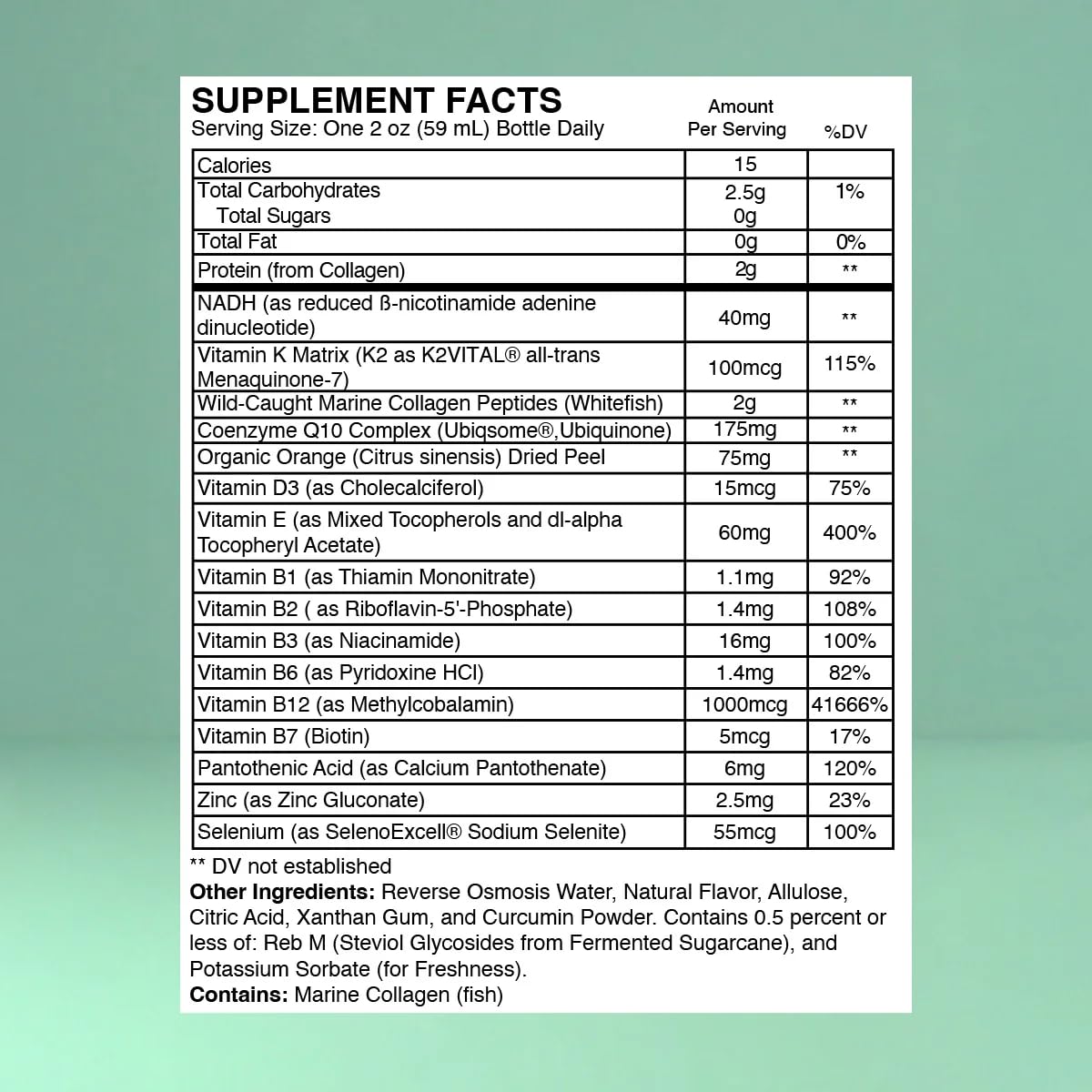 Strong Cell | Cellular Function Booster Liquid | NADH, CoQ10, Collagen. 90+% Absorption Rate. Vitamins B1, B2, B3, B6, B7, and B12. Vitamin K2 | 30 Count. Wellura Au supplements