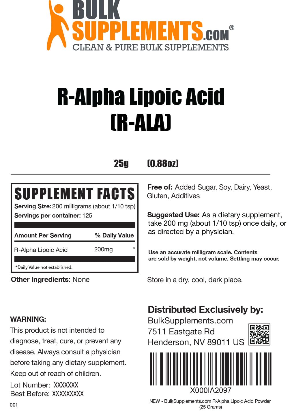 BULKSUPPLEMENTS.COM R-Alpha Lipoic Acid Powder - ALA Supplement, R Alpha Lipoic BULKSUPPLEMENTS.COM Au supplements