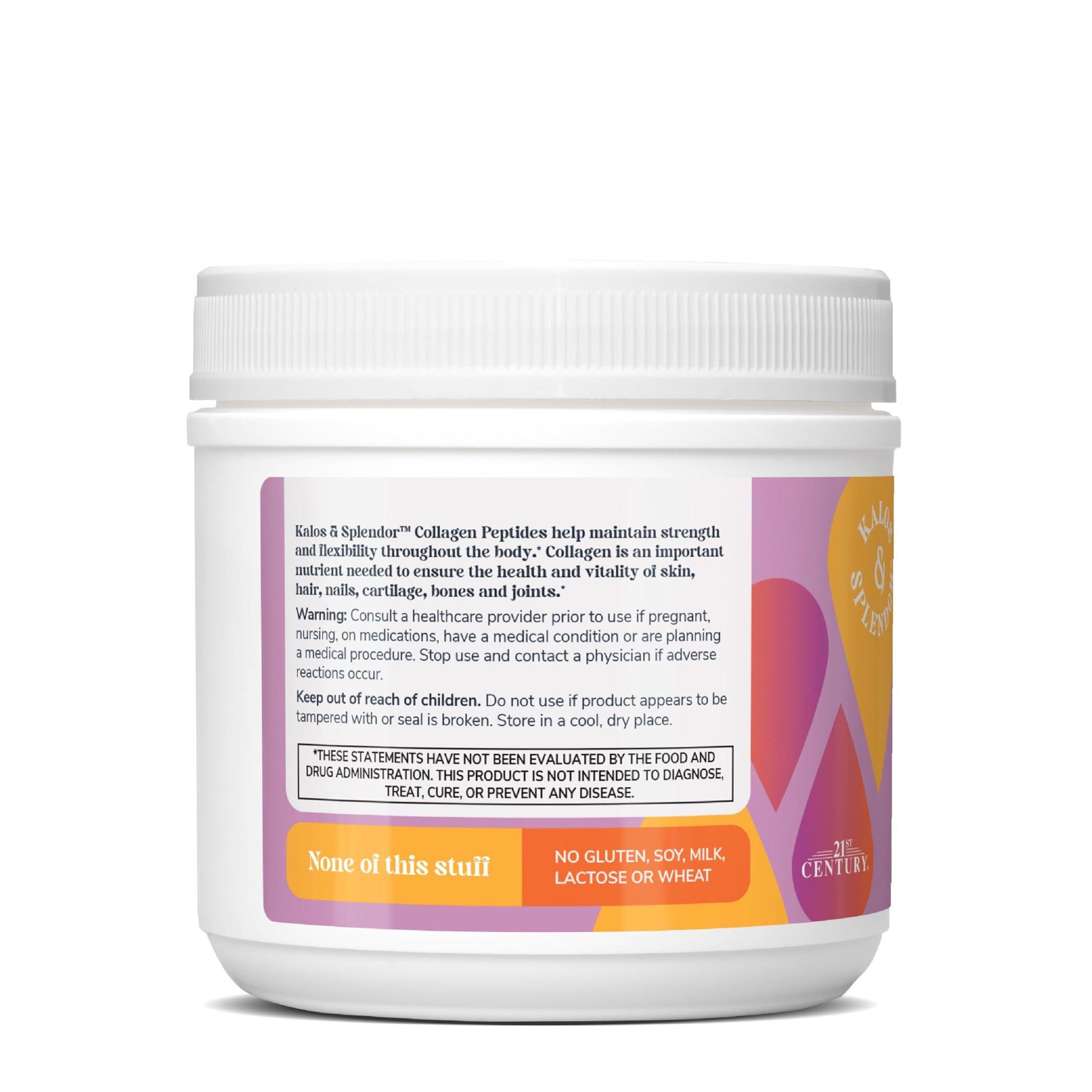 21st Century Kalos & Splendor Collagen Peptides Powder, Grass Fed & Pasture Raised Type I & III Bovine Collagen, 20g Collagen Peptides + 18g Protein Per Scoop, Unflavored, 10.6 OZ 21st Century buy supplements Au
