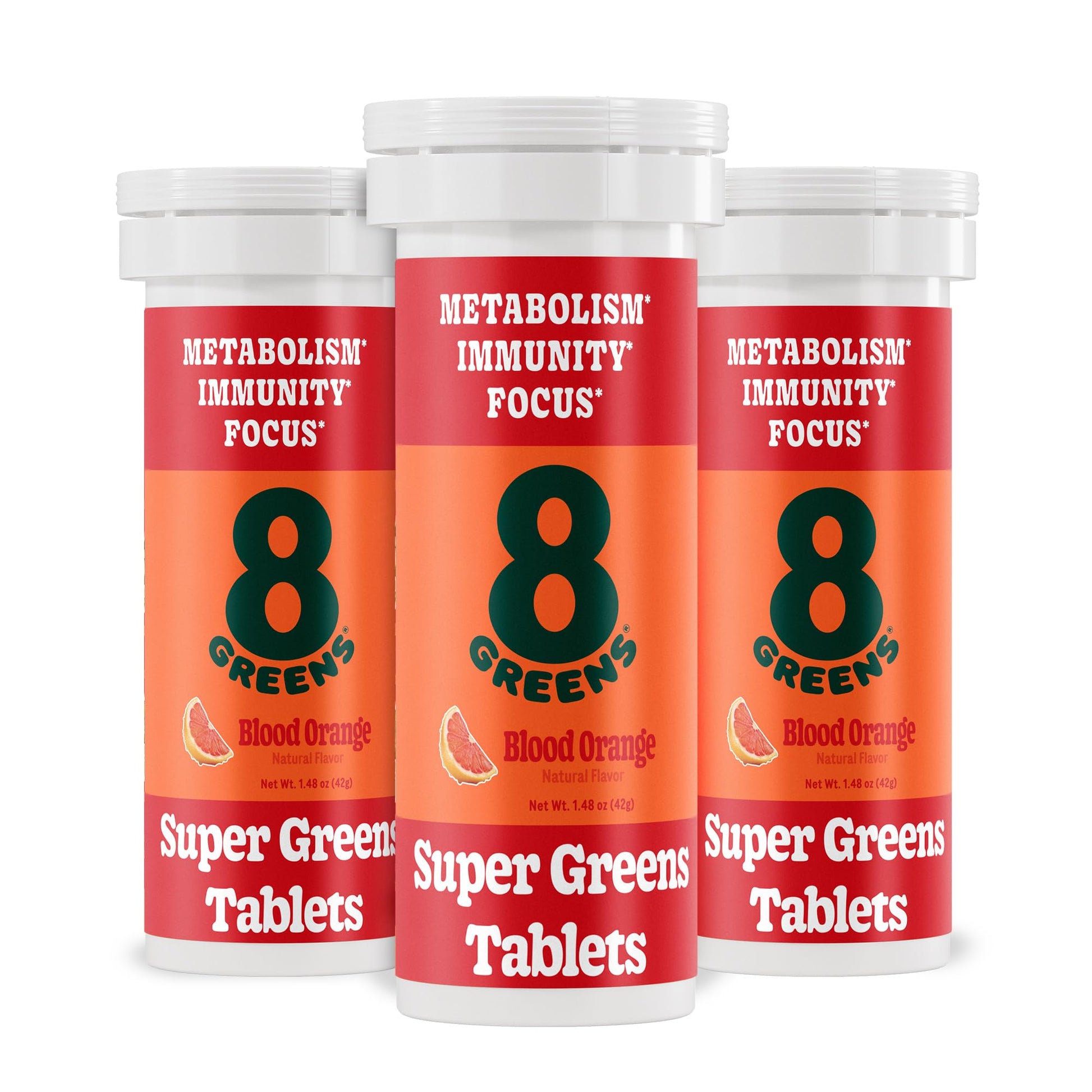 8Greens Supergreens Tablets | Super Greens Powder Superfood Tablet, Metabolism Immunity & Focus, Daily Greens Effervescent Tablets, Organic: Aloe Vera, Spirulina, Chlorella, Blood Orange, 30 Servings 8Greens Au supplements