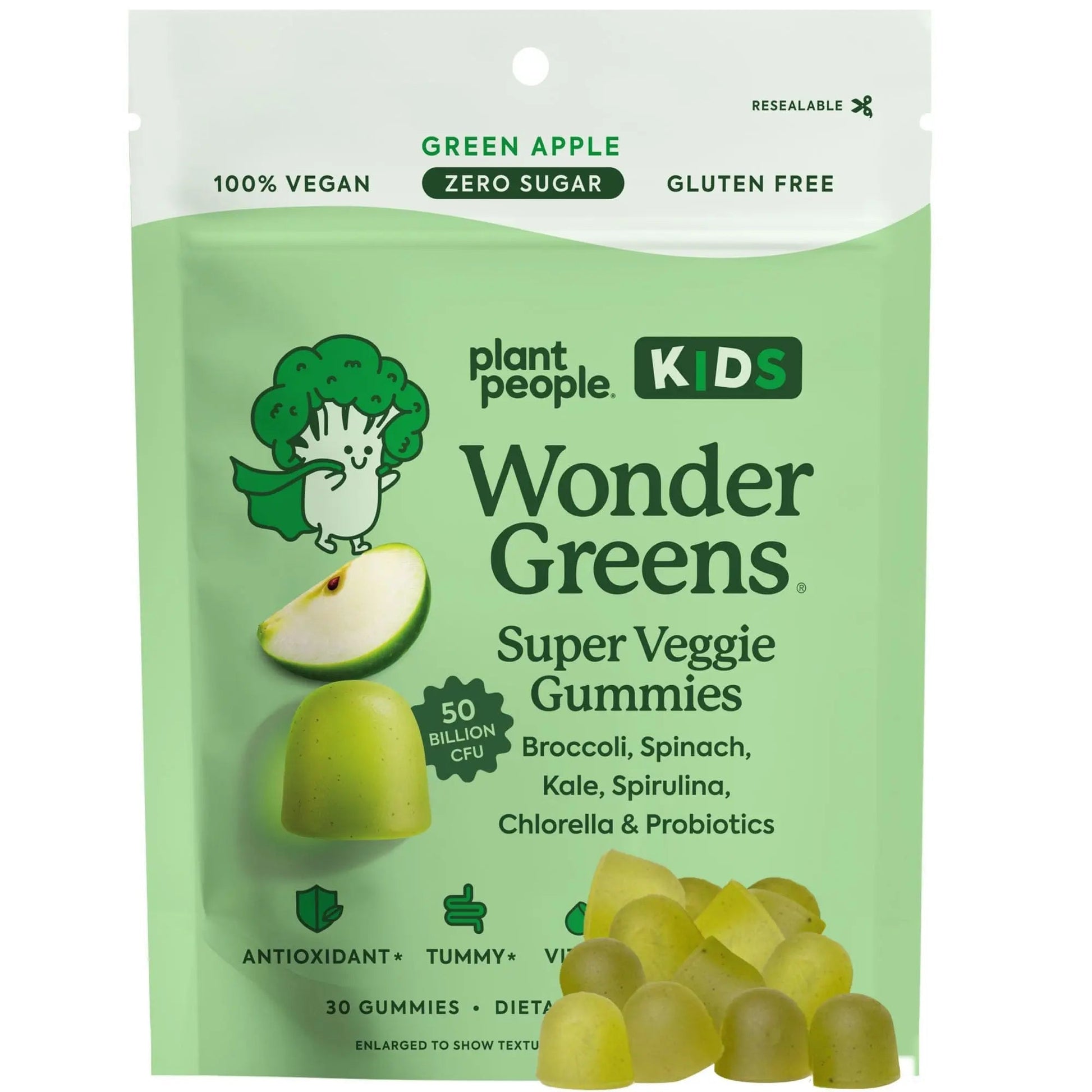 WonderGreens Kids Super Veggie Gummies – Sugar-Free, Allergen-Free Multivitamin for Picky Eaters with Probiotics – Tummy & Immune Support Plant People Au supplements
