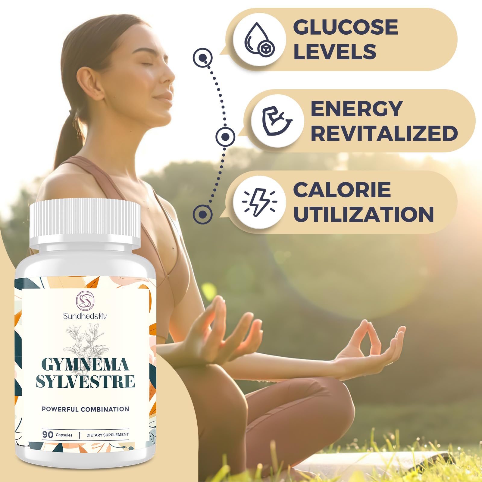 Sundhedsliv 16 in 1 Blxxd Sugr Effective Gymnema Sylvestre Supplement 2100MG | with Berberine, Cinnamon, Bitter Melon | Vitamins, Magnesium & Chromium | 90 Vegan Capsules Sundhedsliv Au supplements