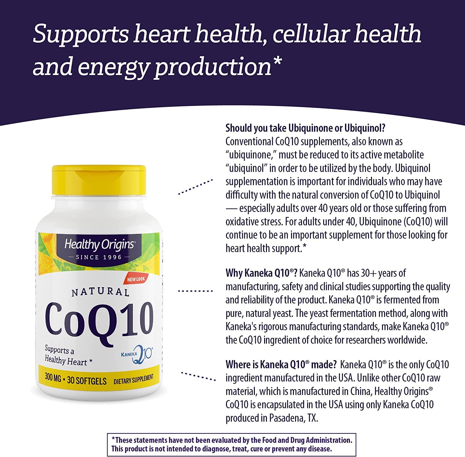 Healthy Origins CoQ10 (Kaneka Q10), 300 mg - Heart Health & Energy Supplement - Gluten Healthy Origins Au supplements