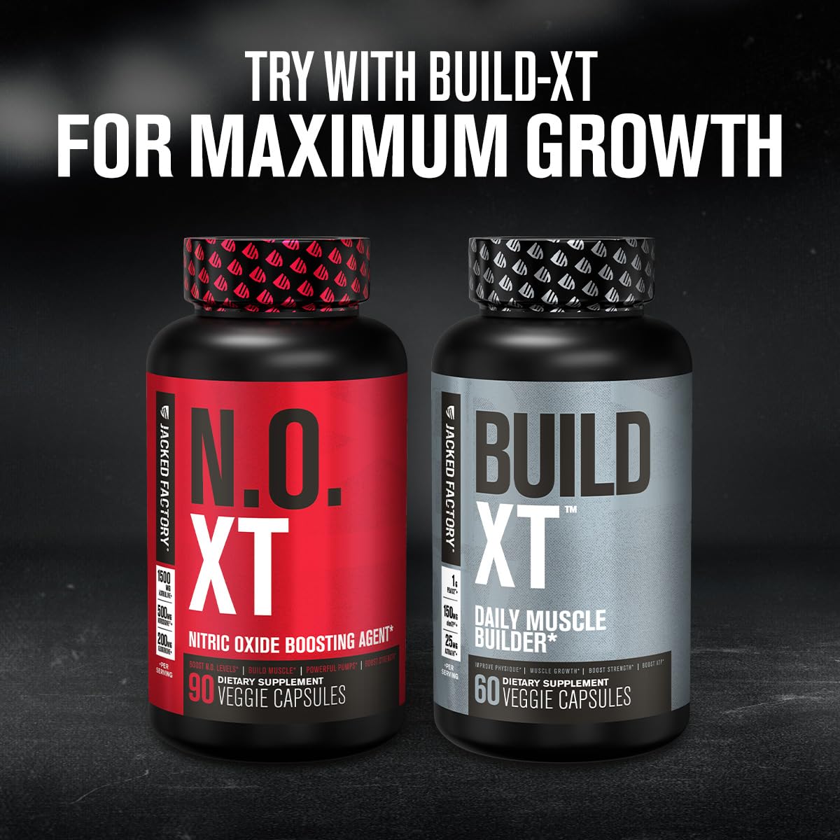 Jacked Factory N.O. XT Nitric Oxide Supplements for Men w/Nitrosigine L Arginine L Citrulline Supplement for Muscle Pumps & Vascularity - Pre Workout Nitric Oxide Booster & Muscle Builder - 90 Caps Jacked Factory Au supplements
