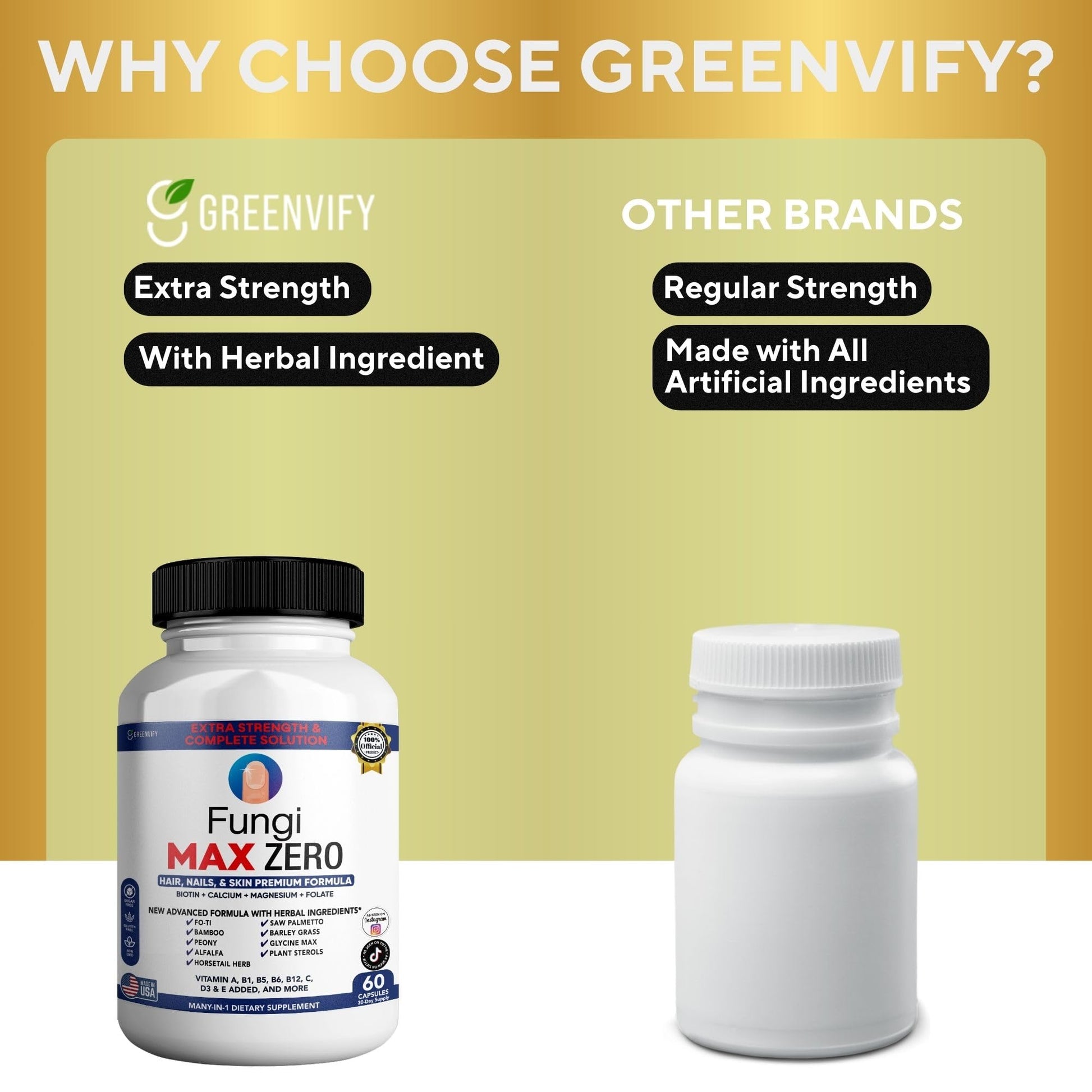 GREENVIFY Fungi Max Zero Hair, Nails & Skin Supplement. (1) GREENVIFY Au supplements