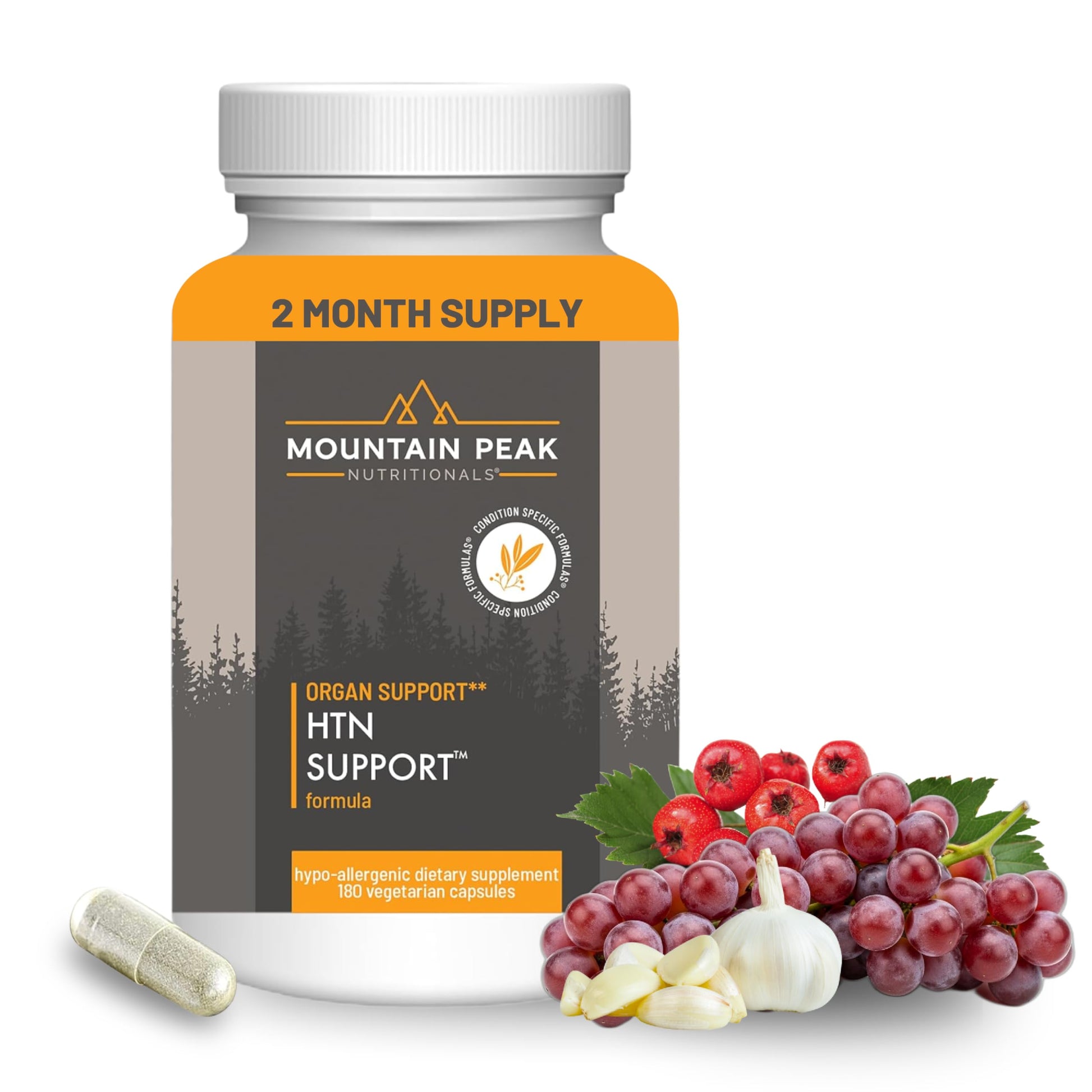 Mountain Peak Nutritionals HTN Blood Pressure Support Supplement for Heart & Circulation Health - Advanced Cardiovascular Formula with Rauwolfia, Hawthorn Berry, & Magnesium (180 Vegetarian Capsules) Mountain Peak Nutritionals Au supplements