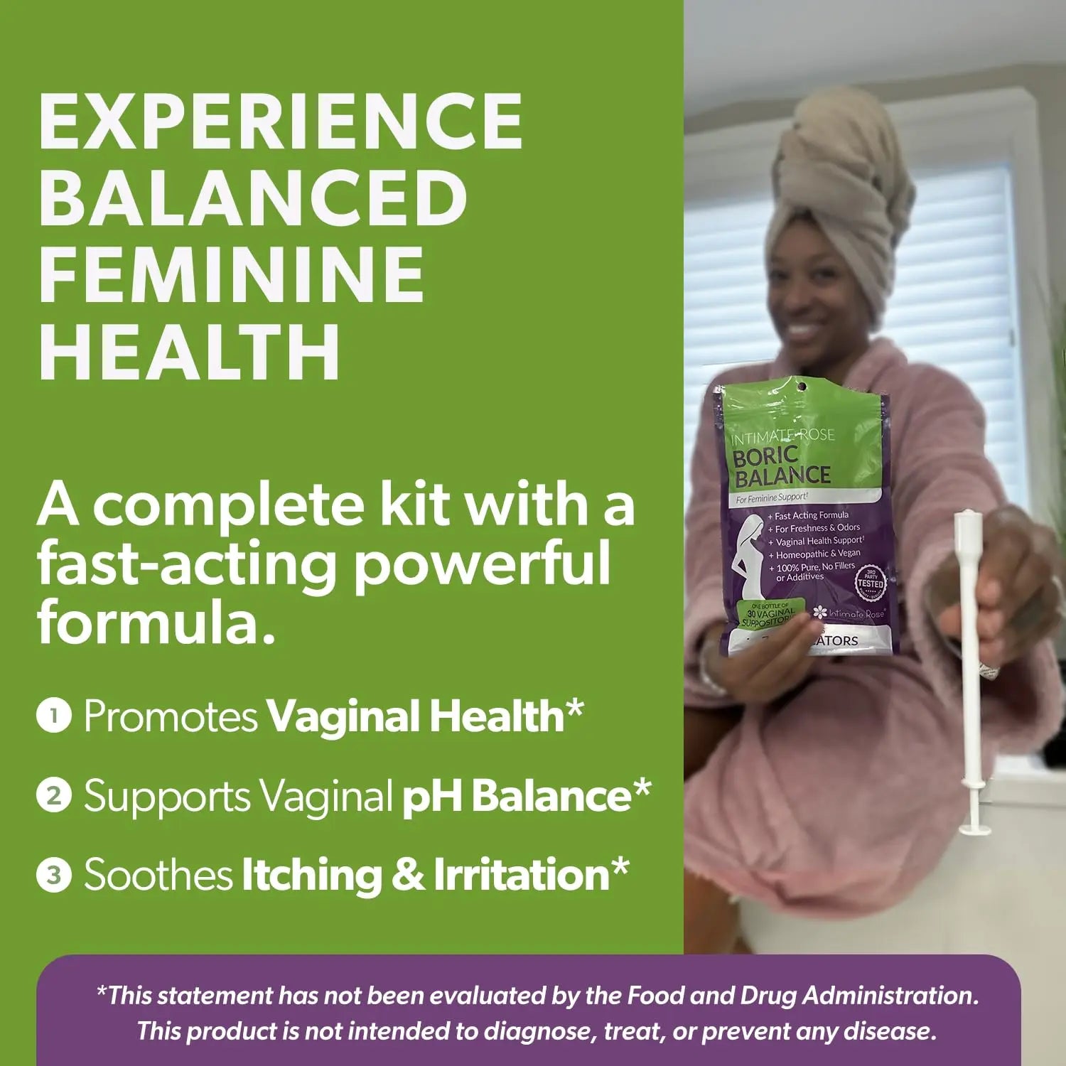 Intimate Rose Boric Acid Vaginal Suppositories - 30 Count (600mg) + 30 Applicators - Feminine Balance, Vaginal Odor, Promote Vaginal Health Intimate Rose Au supplements
