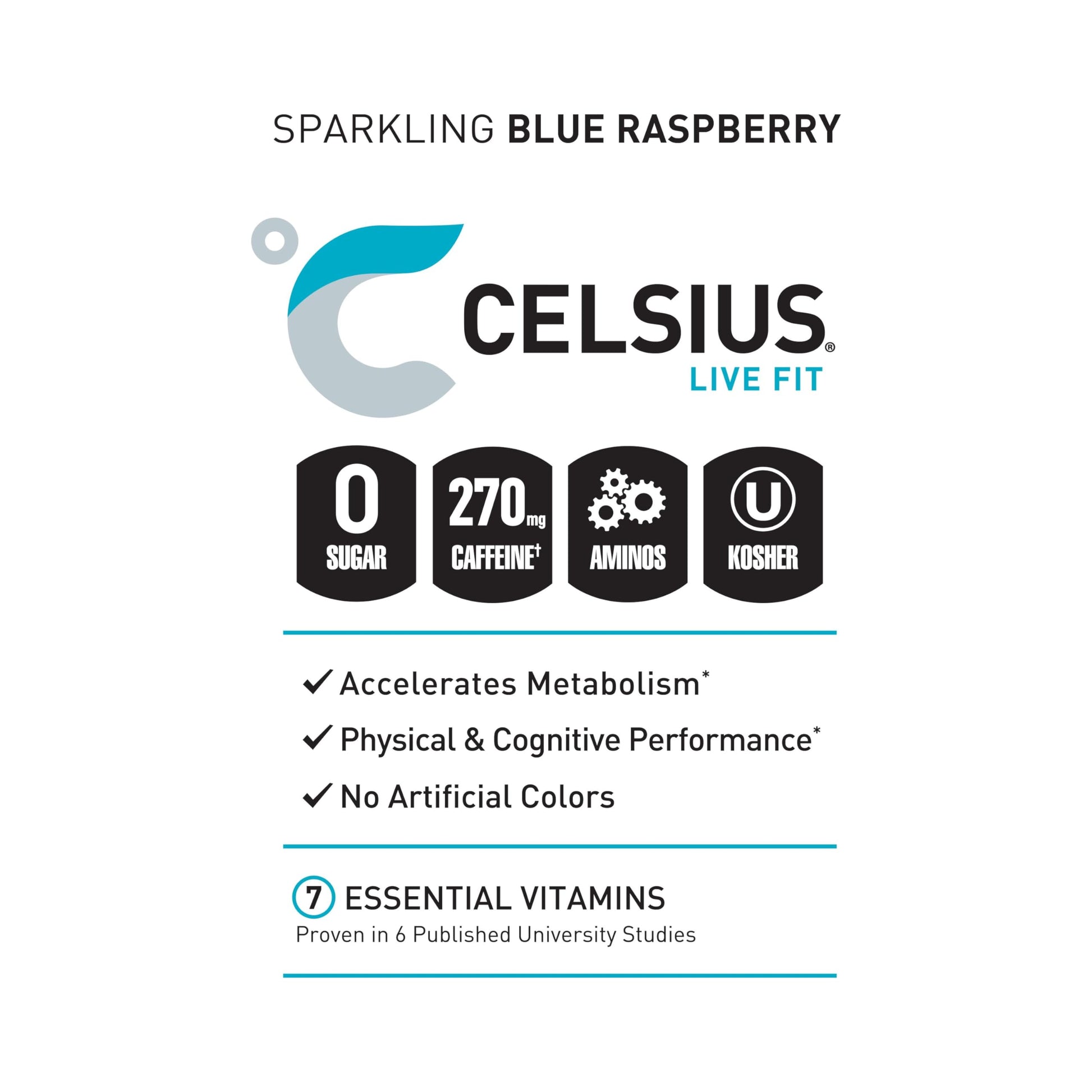 CELSIUS ESSENTIALS, Sparkling Blue Crush, Performance Energy Drink 16 Fl Oz (Pack of 12) CELSIUS Au supplements