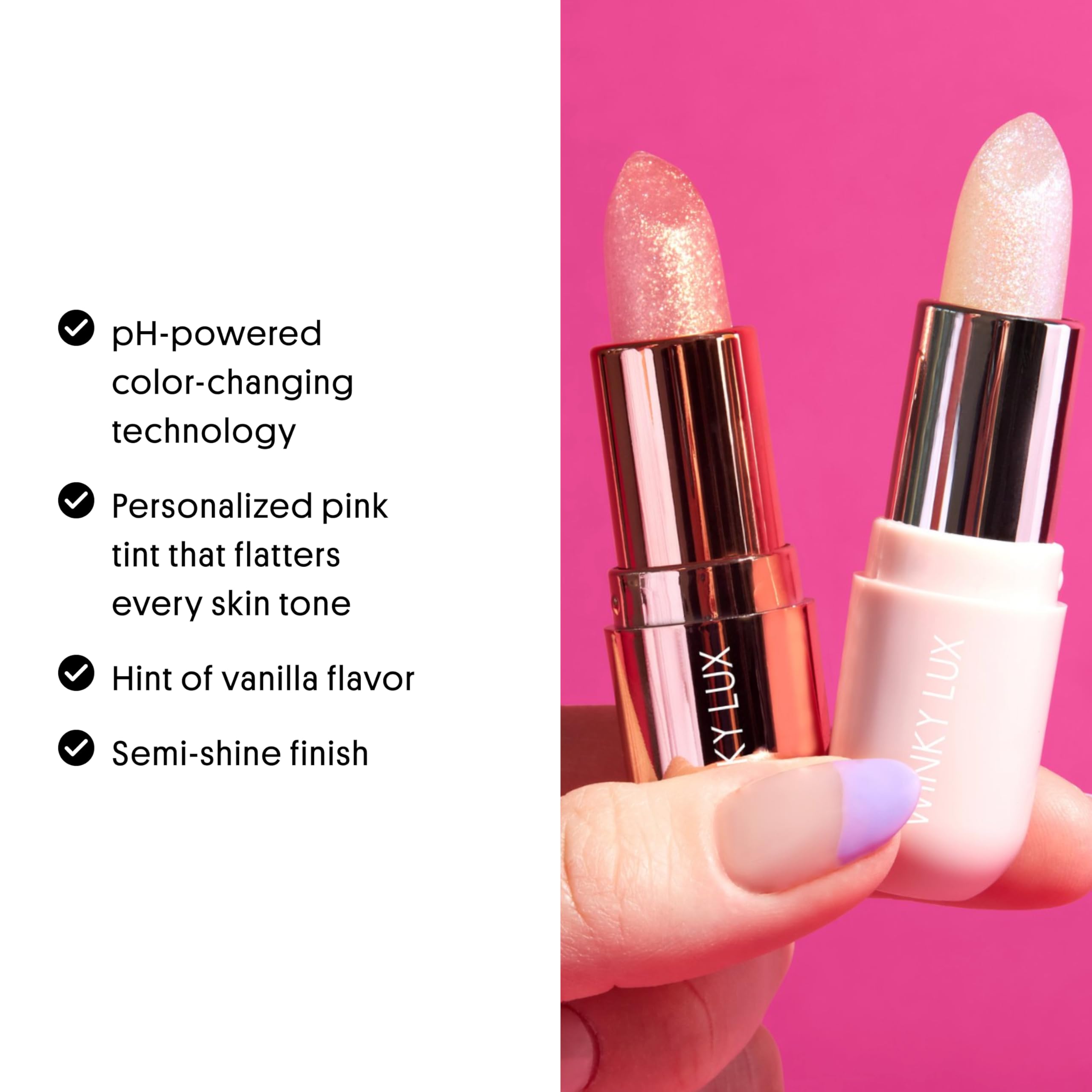 Winky Lux Unicorn Glimmer Balm -Hydrating ph Lip Balm, Natural Pink Tint with pH Color Changing, Moisturize & Soften Lips While Leaving Sheer Pink Tint, with Vanilla Scent Winky Lux Au supplements