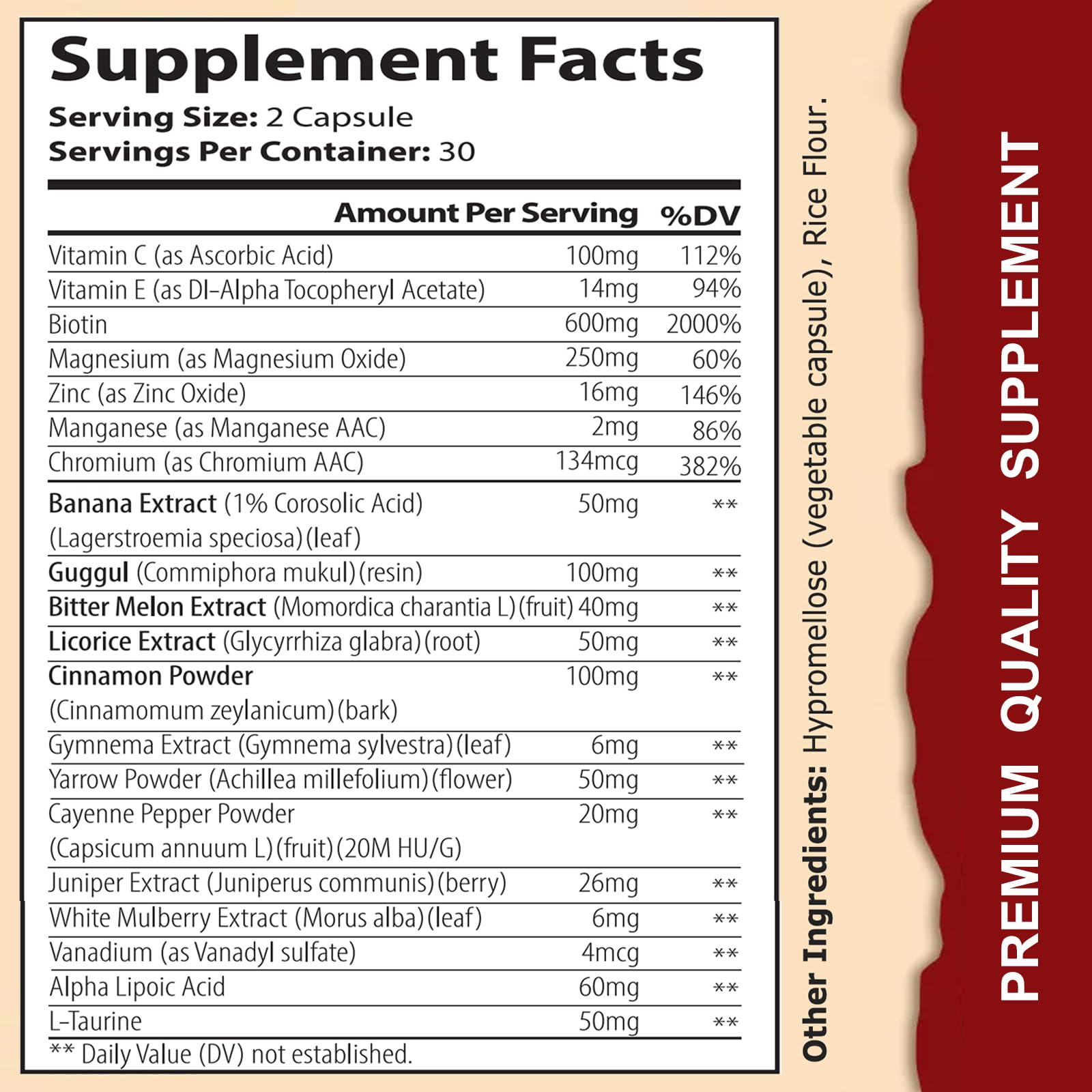 WINYEL Blood Sugar Complex Supplement - with Cinnamon, Bitter Melon, Chromium, Mulberry, Alpha Lipoic Acid, 60 Capsules WINYEL Au supplements