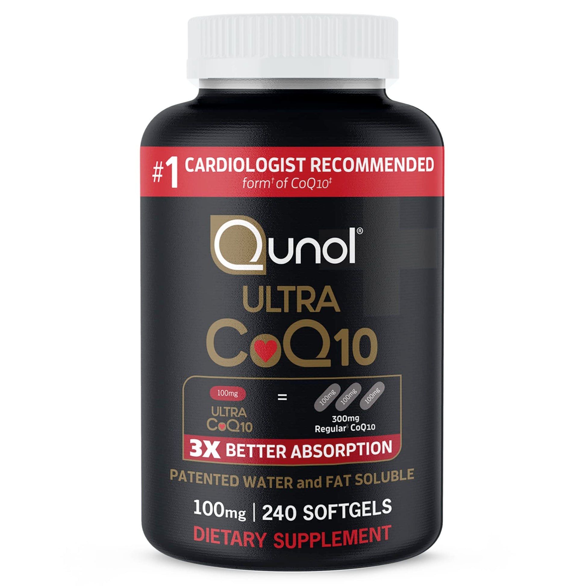 Qunol CoQ10 100mg Softgels Ultra 3X Better Absorption Coenzyme Q10 - Antioxidant Qunol Au supplements