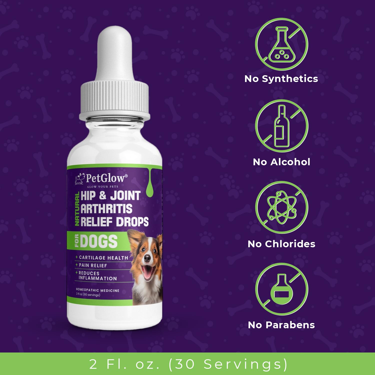 Petglow® Natural Hip & Joint Arthritis Relief Drops with Curcumin & Boswellia, Homeopathic Anti-Inflammatory Formula for Dogs, Cats & Horses, Supports Flexibility, Comfort & Mobility Naturally Petglow Au supplements