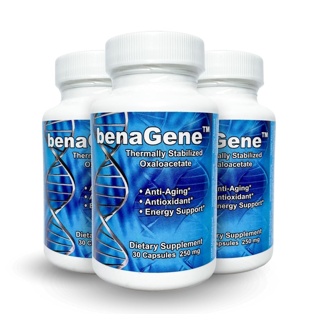 Benagene Oxaloacetate Supplement - Supports Cellular Energy, Healthy Metabolism, & Body Regulation - Thermally Stabilized with Vitamin C - Non-GMO & Vegan - Once Daily (90 Servings) Benagene Au supplements