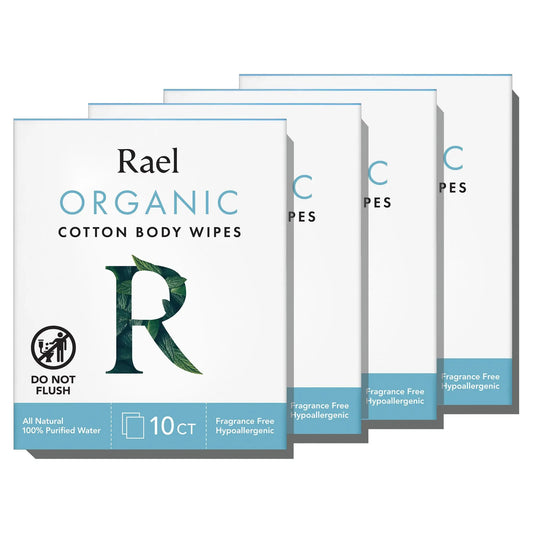 Rael Body Wipes, Organic Cotton Wipes for Women - Unscented Body Wipes, Individually Wrapped RaelAU supplements