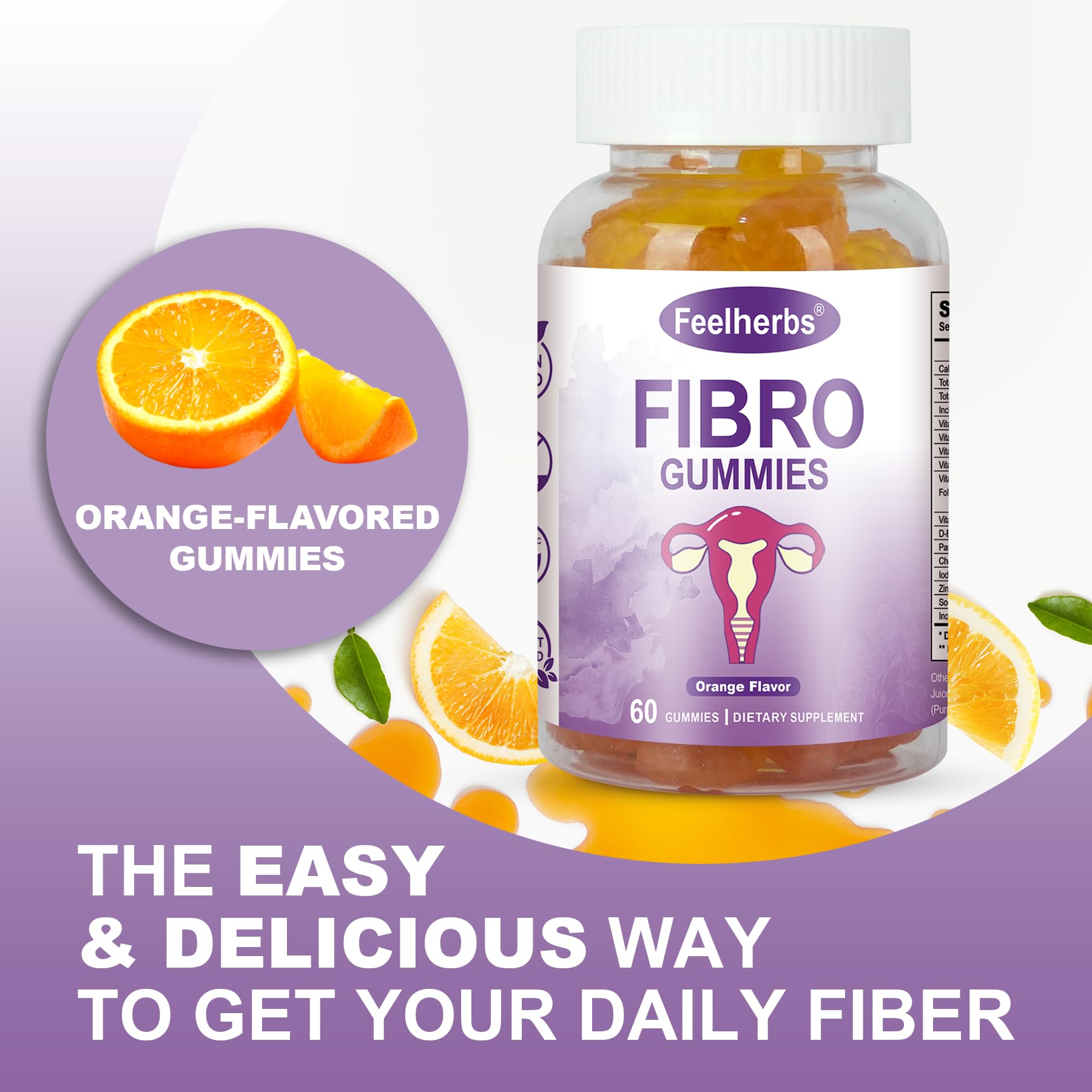 Feelherbs Fibro Gummies for Women, Pack of 2, Multivitamin Inositol Gummies with Inositol, Biotin, Vitamins A, C, D3, E, B6, B12, 60 Gummies Per Bottle Feelherbs Au supplements