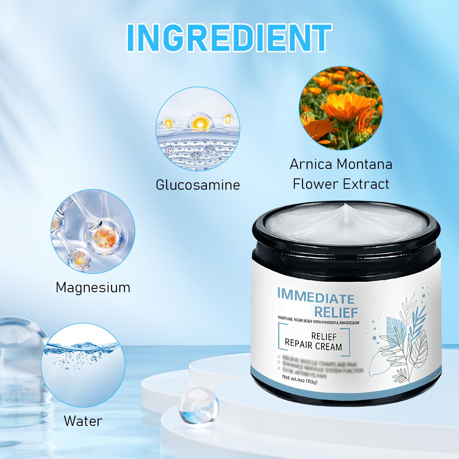 Magnesium Cream, 2025 New Upgraded Magnesium Gel for Back, Neck, Hands, Knees-50g (2 Bottle) Diinou Au supplements