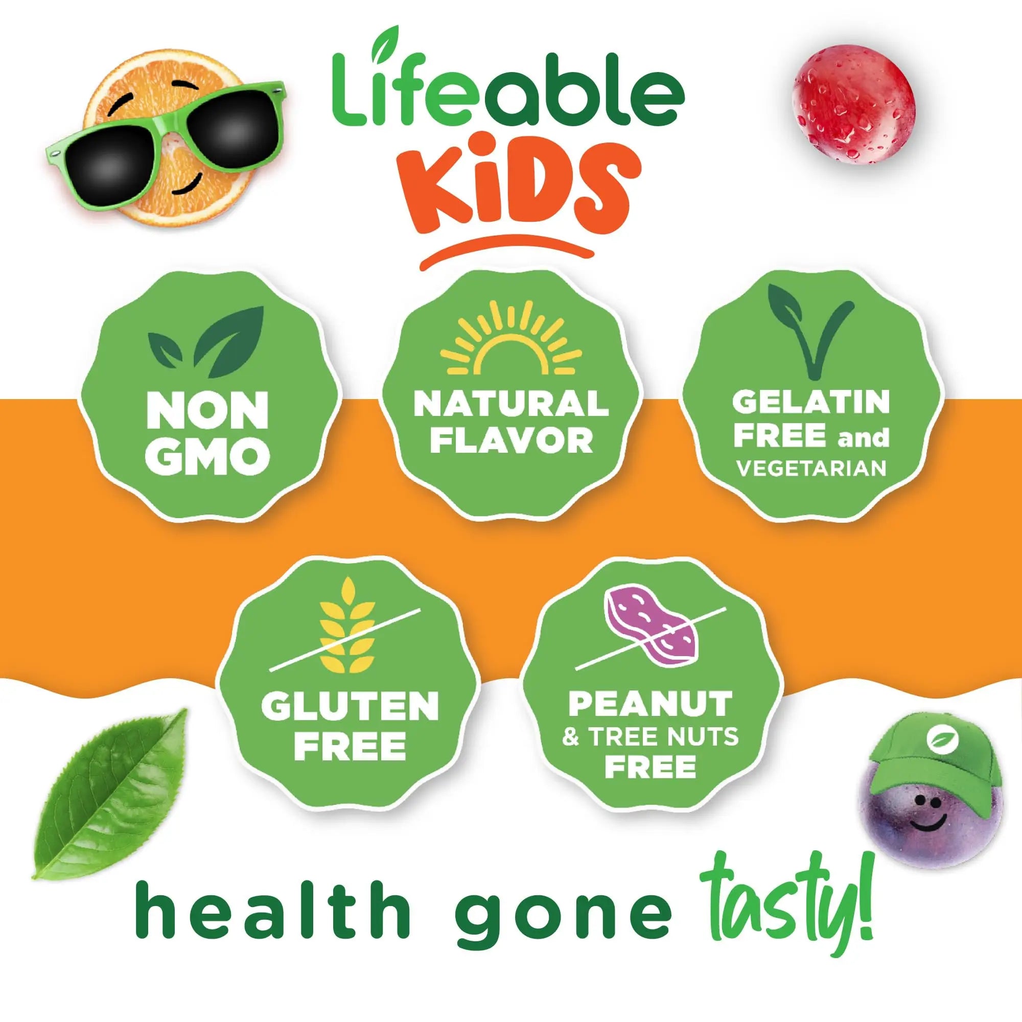 Lifeable Kids Multivitamin Gummies | Great Tasting Multivitamin for Kids | with Vitamins A, C, D, E, B6, B12, Zinc, Biotin Lifeable Au supplements