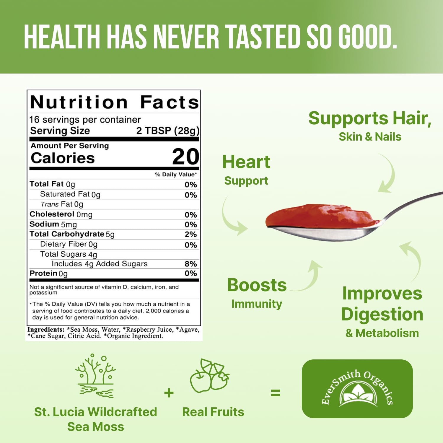 EverSmith Organics - Wildcrafted Irish Sea Moss Gel | Made in USA | Rich in Vitamins EverSmith Organics Au supplements