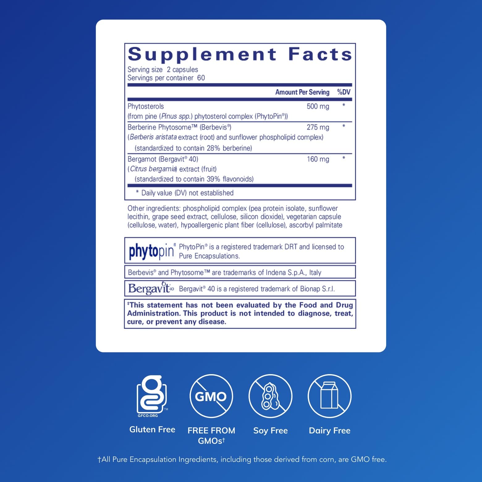 Pure Encapsulations CholestePure Plus 120's - Supports Lipid Metabolism & Heart Health* - Berberine Supplement - with Citrus Bergamot - Gluten Free & Non-GMO - 120 Capsules Pure Encapsulations Au supplements