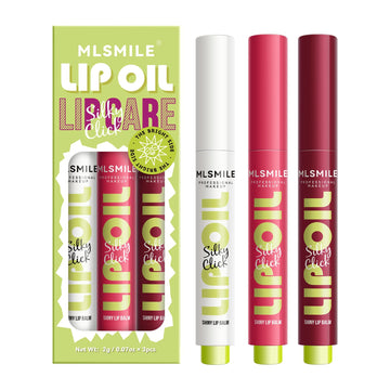 MLSMILE 3 Colors Fat Lip Oil Click Slick,Press Lipstick Set,Moisturizing Lip Balm,High Pigment Glow Lip Oil,Long-lasting,Pigmented Vegan,Lightweight and Glossy Lip Plumper with Coconut Oil-Set A MLSMILE Au supplements
