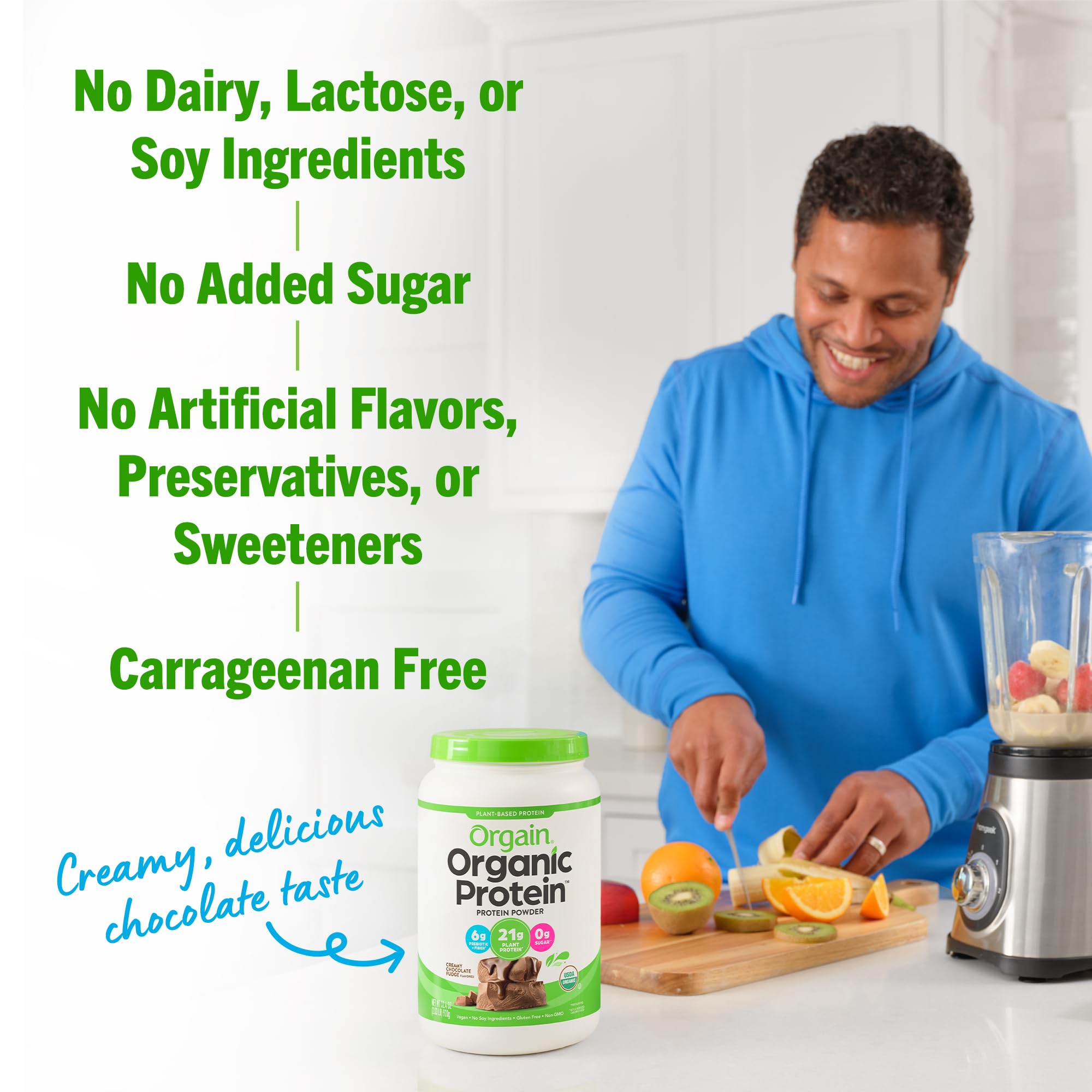Orgain Organic Vegan Protein Powder, Creamy Chocolate Fudge - 21g Plant Based Protein Orgain Au supplements