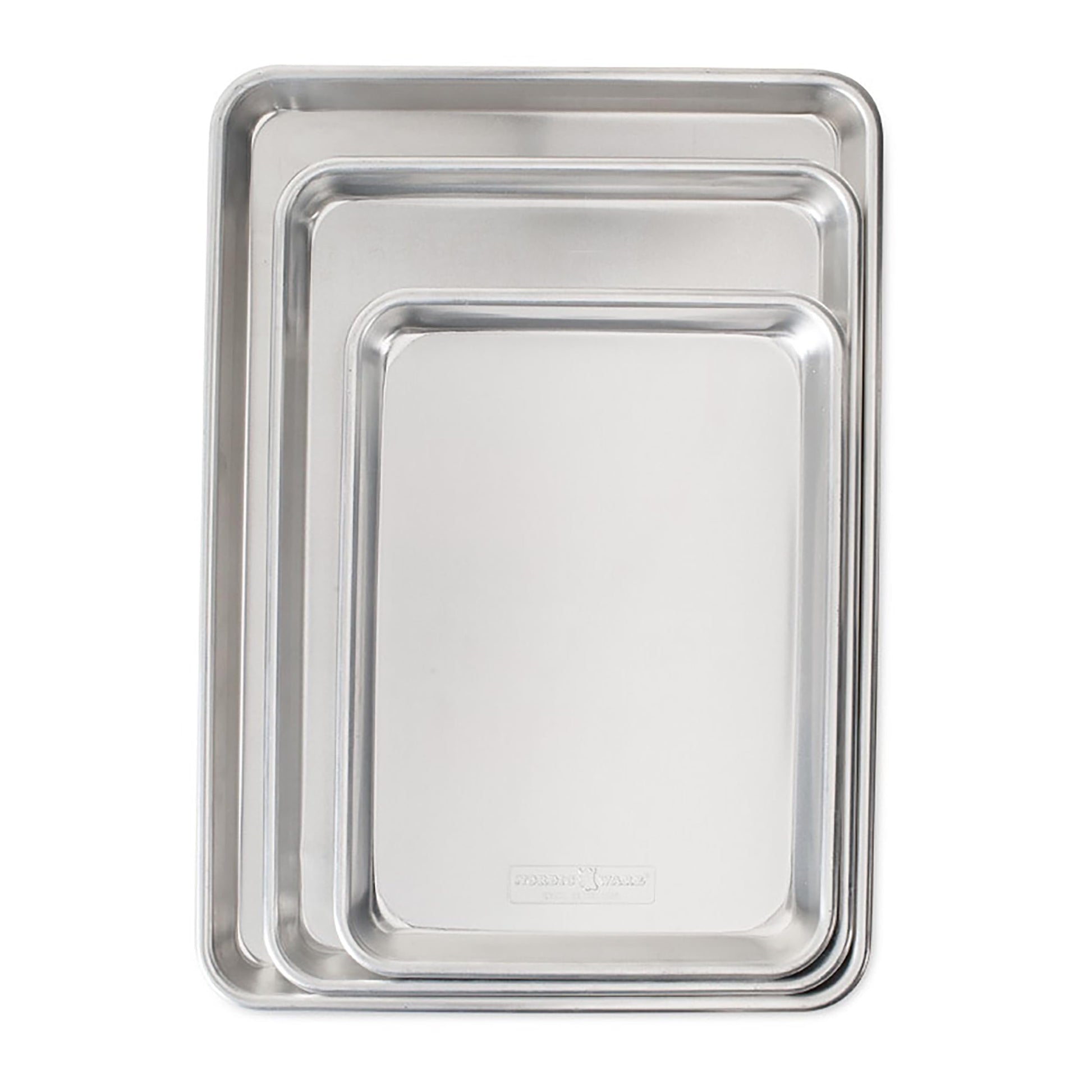 Nordic Ware Naturals 3 Piece Set - USA Made Aluminum Commercial Quality Sheet Pan for Baking or Roasting, Encapsulated Galvanized Steel Rim Prevents Warping; Half Sheet, Jelly Roll and Quarter Sheet Nordic Ware Au supplements
